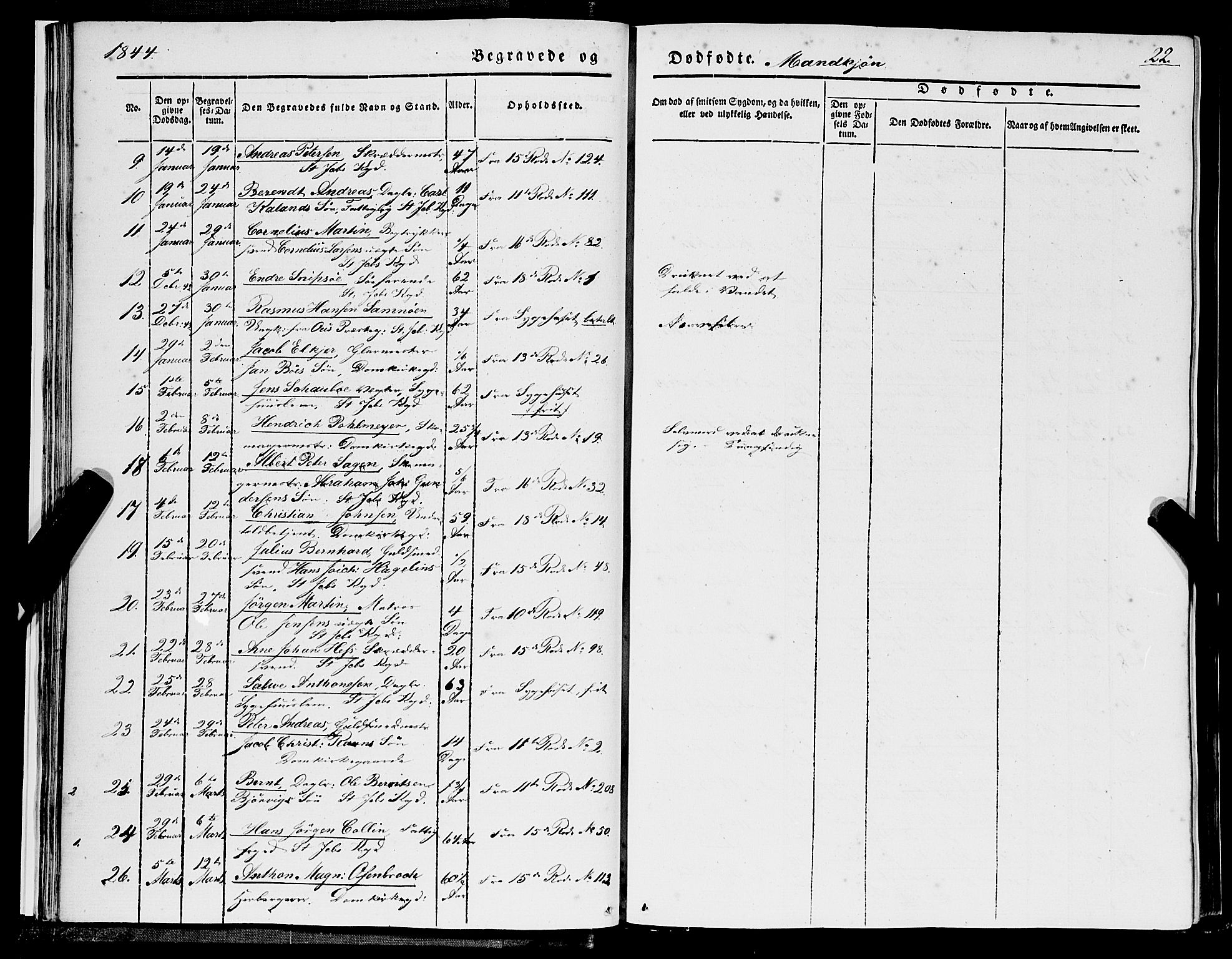 Domkirken sokneprestembete, AV/SAB-A-74801/H/Haa/L0040: Parish register (official) no. E 1, 1841-1853, p. 22