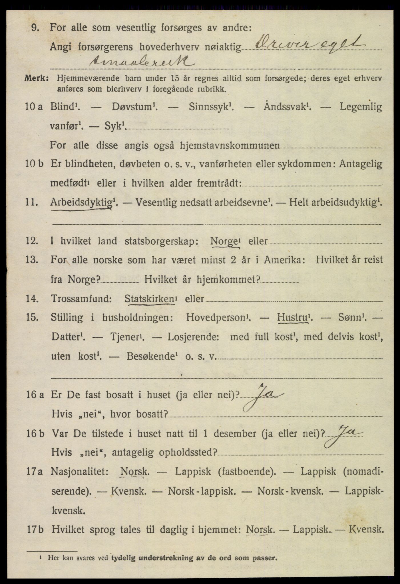 SAT, 1920 census for Beitstad, 1920, p. 2976