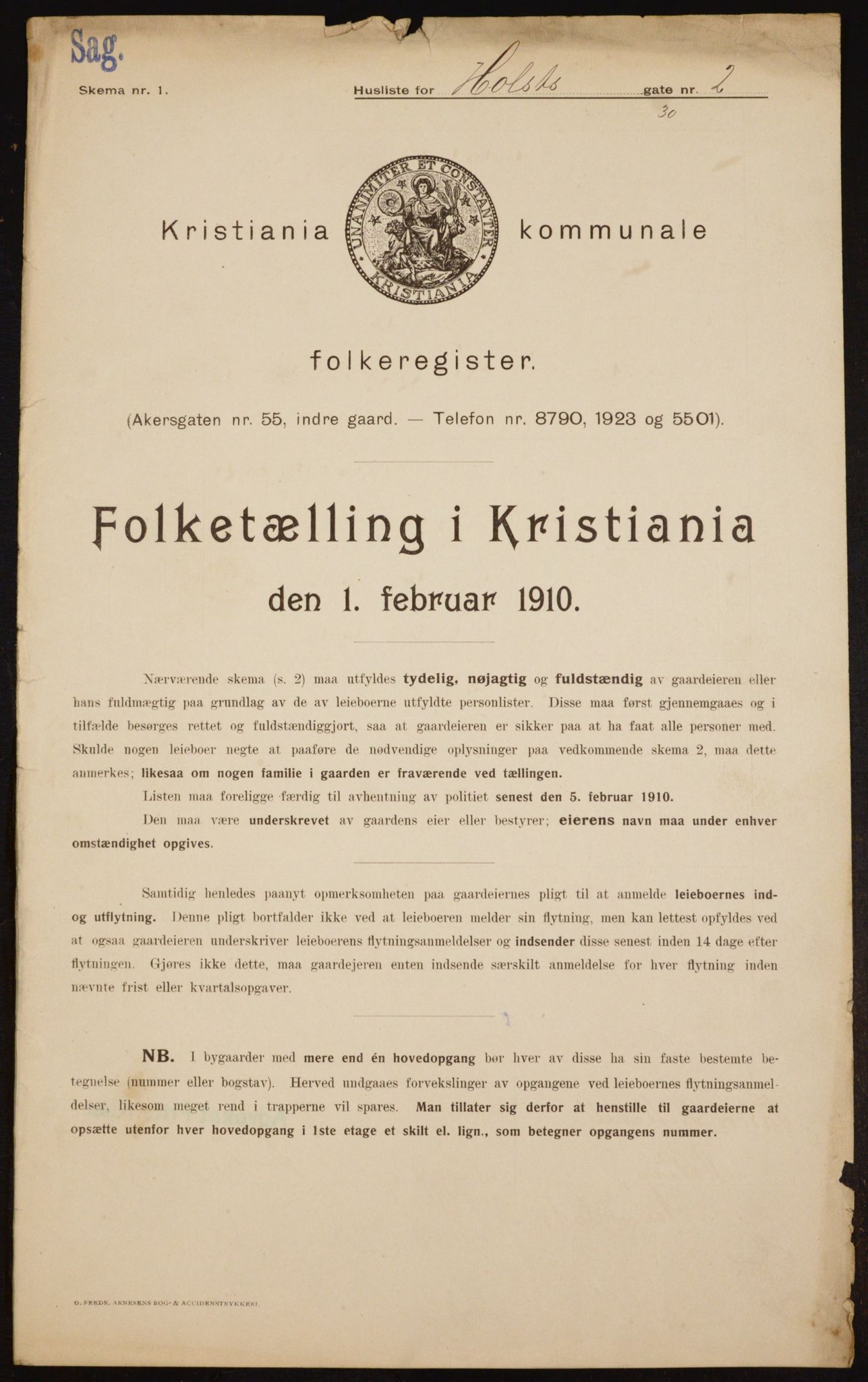 OBA, Municipal Census 1910 for Kristiania, 1910, p. 40113