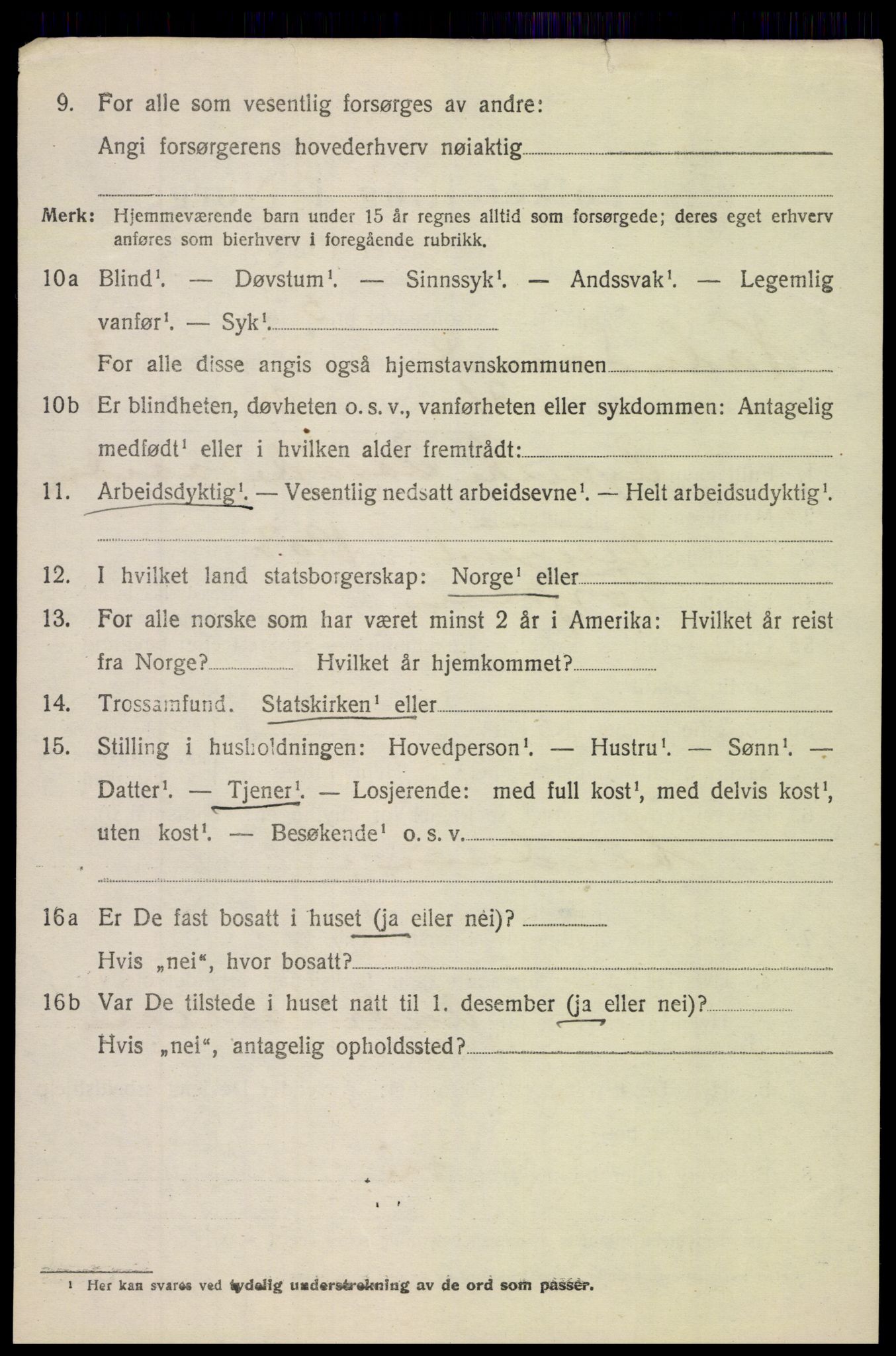 SAH, 1920 census for Nordre Land, 1920, p. 2464