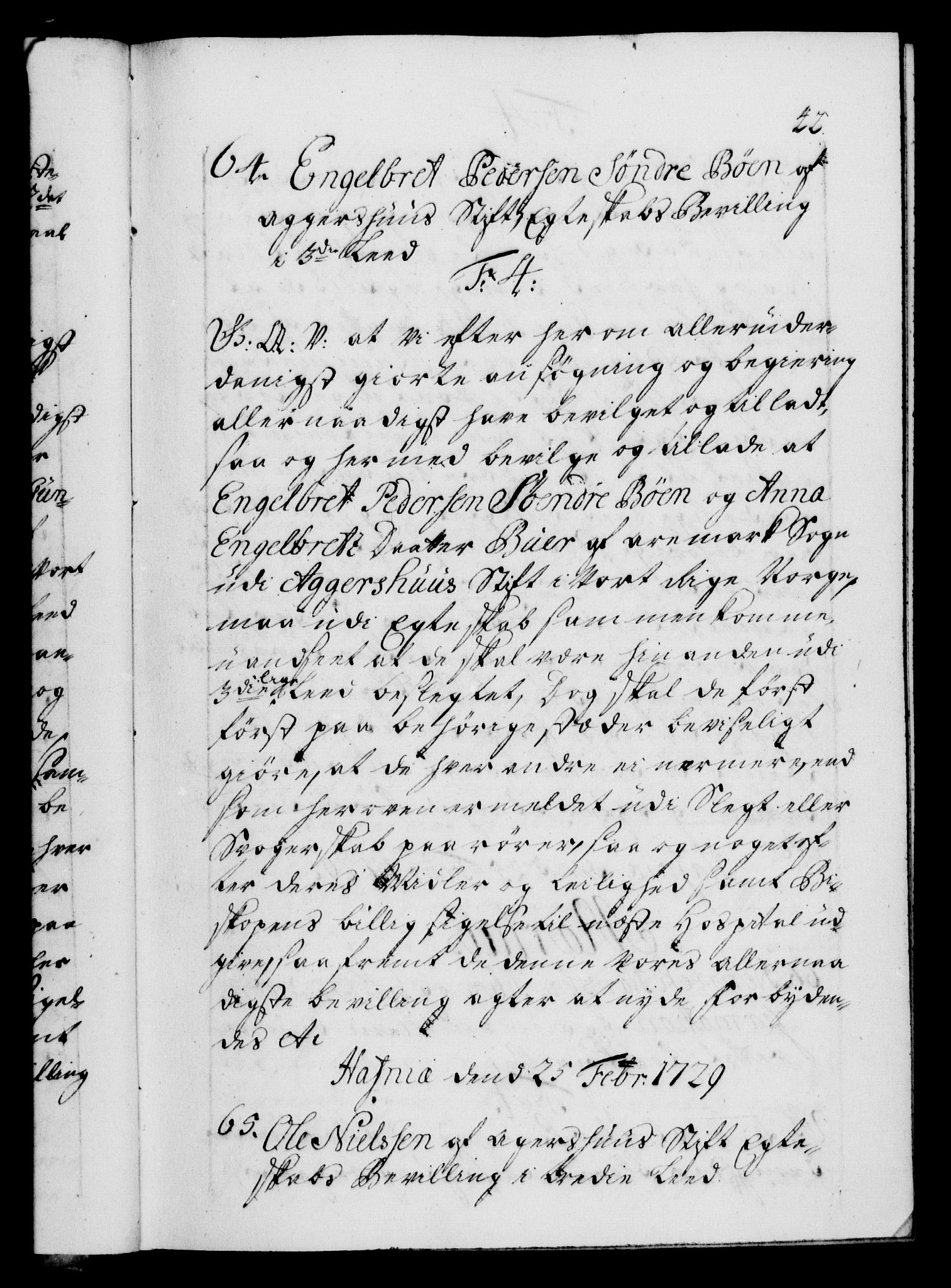 Danske Kanselli 1572-1799, AV/RA-EA-3023/F/Fc/Fca/Fcaa/L0026: Norske registre, 1729-1730, p. 42a