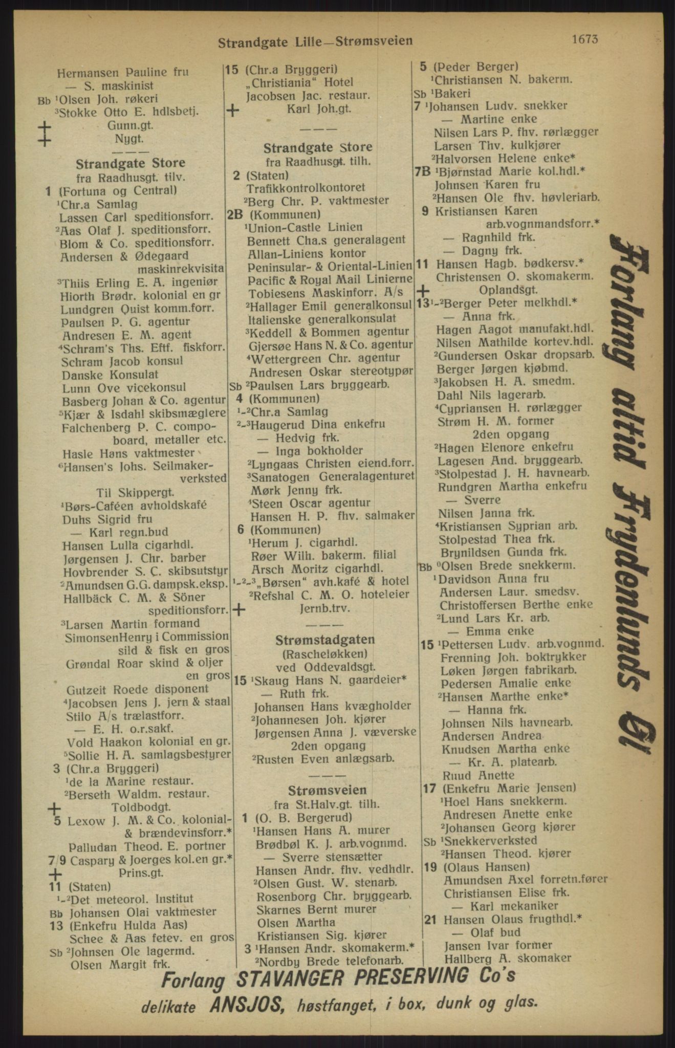 Kristiania/Oslo adressebok, PUBL/-, 1915, p. 1673