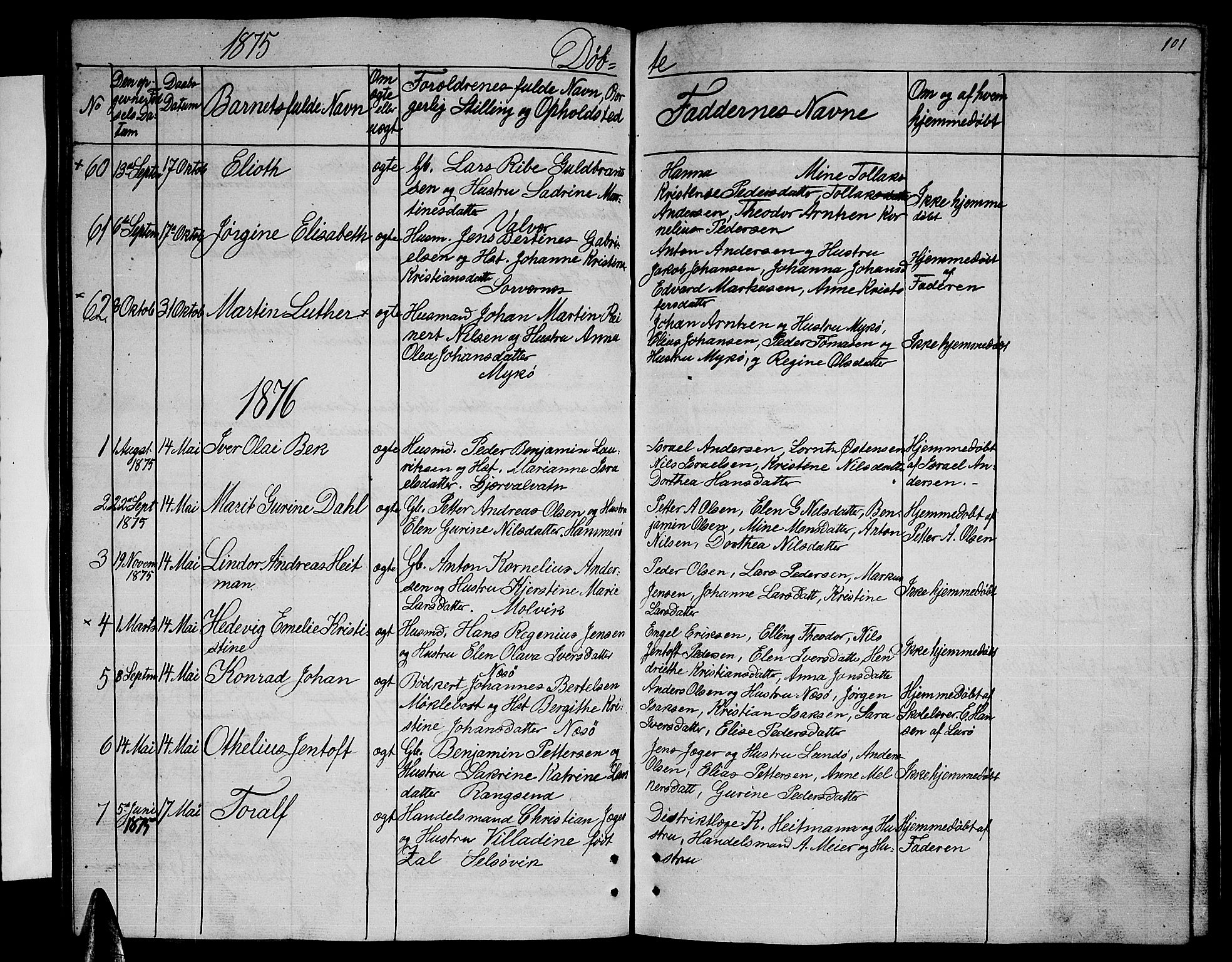 Ministerialprotokoller, klokkerbøker og fødselsregistre - Nordland, SAT/A-1459/841/L0619: Parish register (copy) no. 841C03, 1856-1876, p. 101