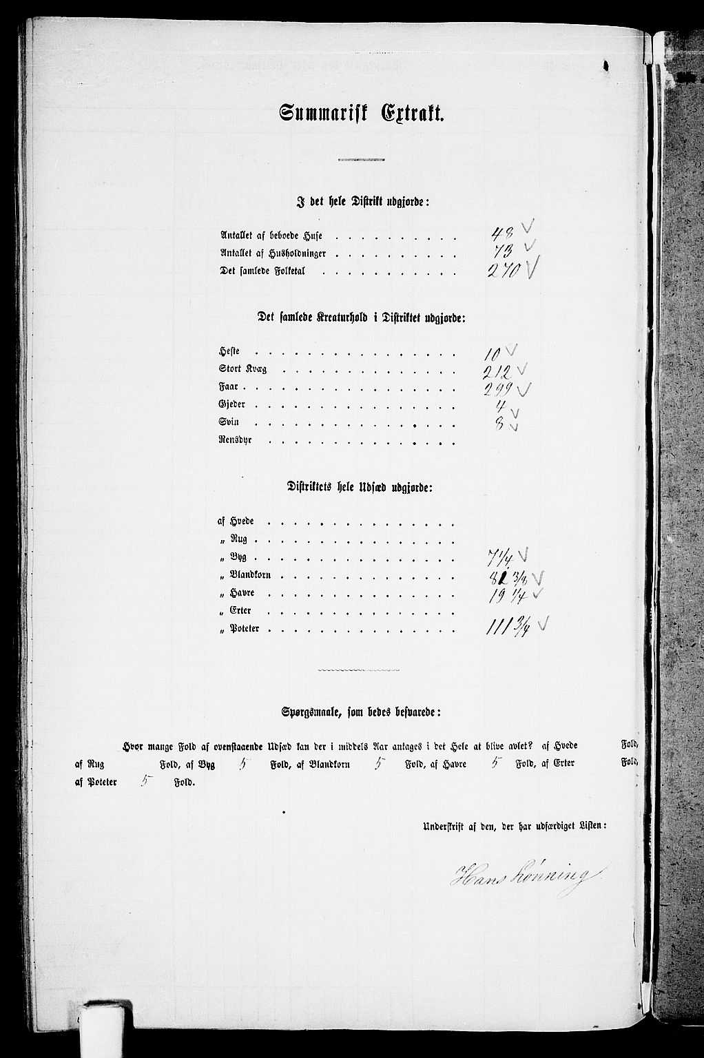 RA, 1865 census for Holum, 1865, p. 171