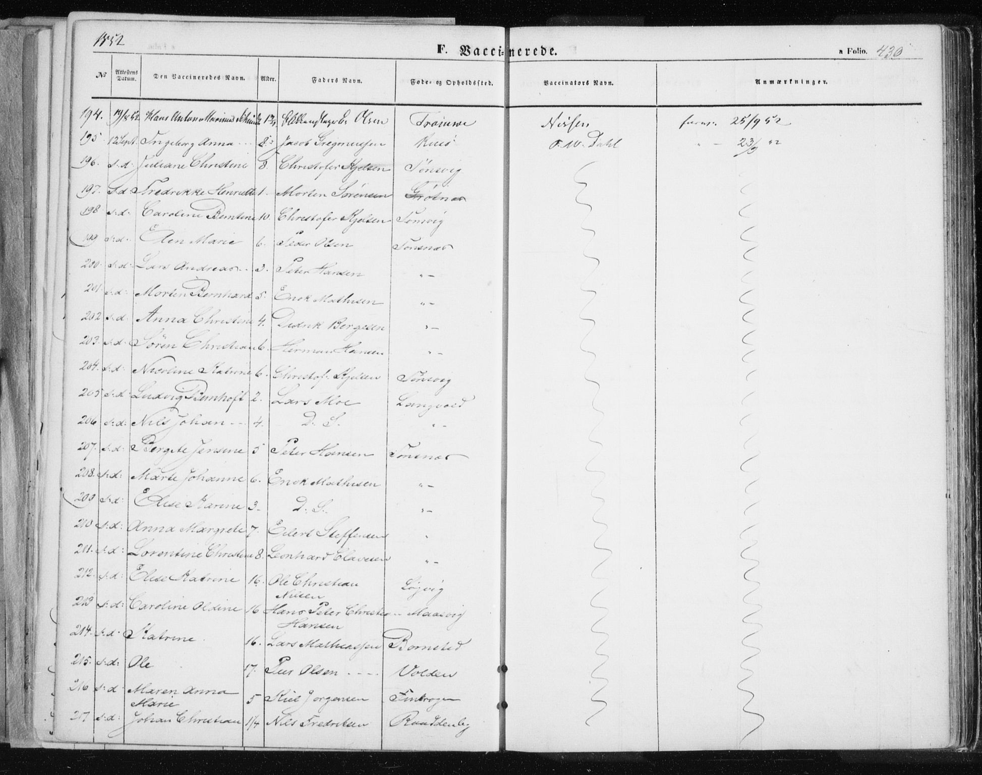 Tromsø sokneprestkontor/stiftsprosti/domprosti, AV/SATØ-S-1343/G/Ga/L0010kirke: Parish register (official) no. 10, 1848-1855, p. 430