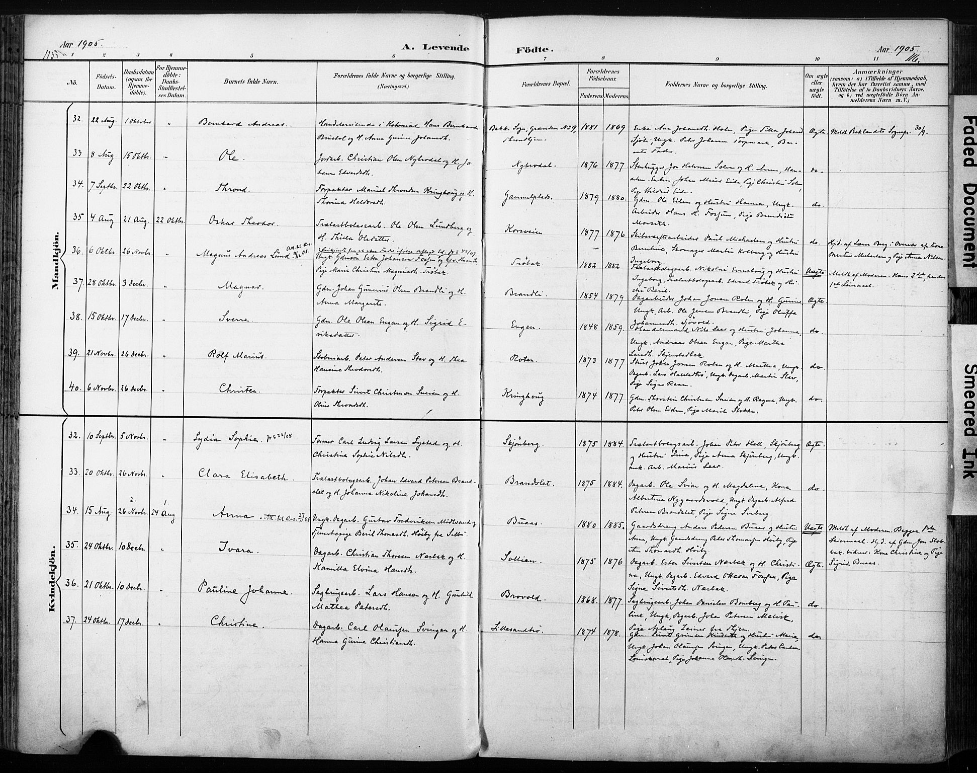 Ministerialprotokoller, klokkerbøker og fødselsregistre - Sør-Trøndelag, SAT/A-1456/616/L0411: Parish register (official) no. 616A08, 1894-1906, p. 115-116