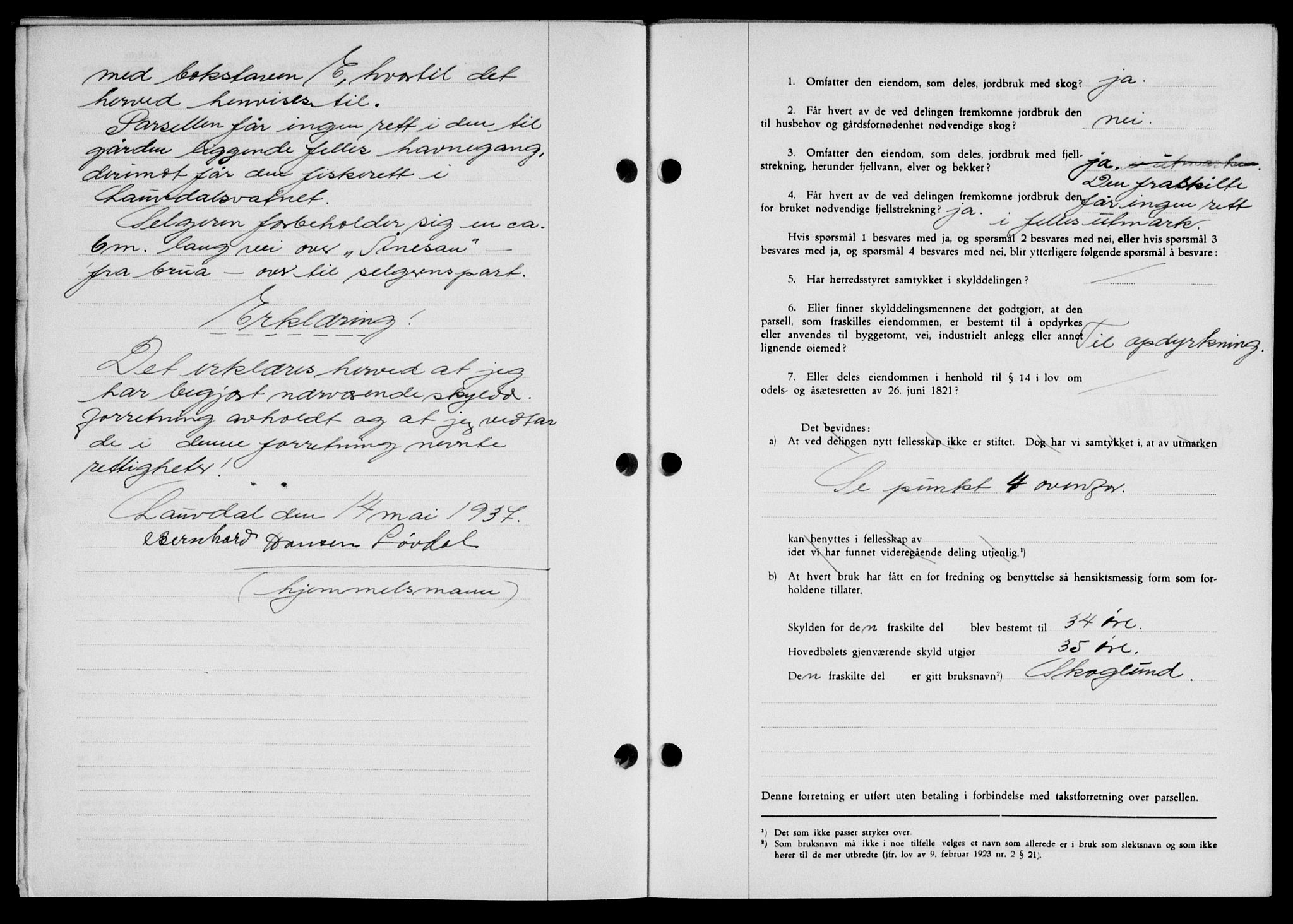Lofoten sorenskriveri, SAT/A-0017/1/2/2C/L0002a: Mortgage book no. 2a, 1937-1937, Diary no: : 1271/1937