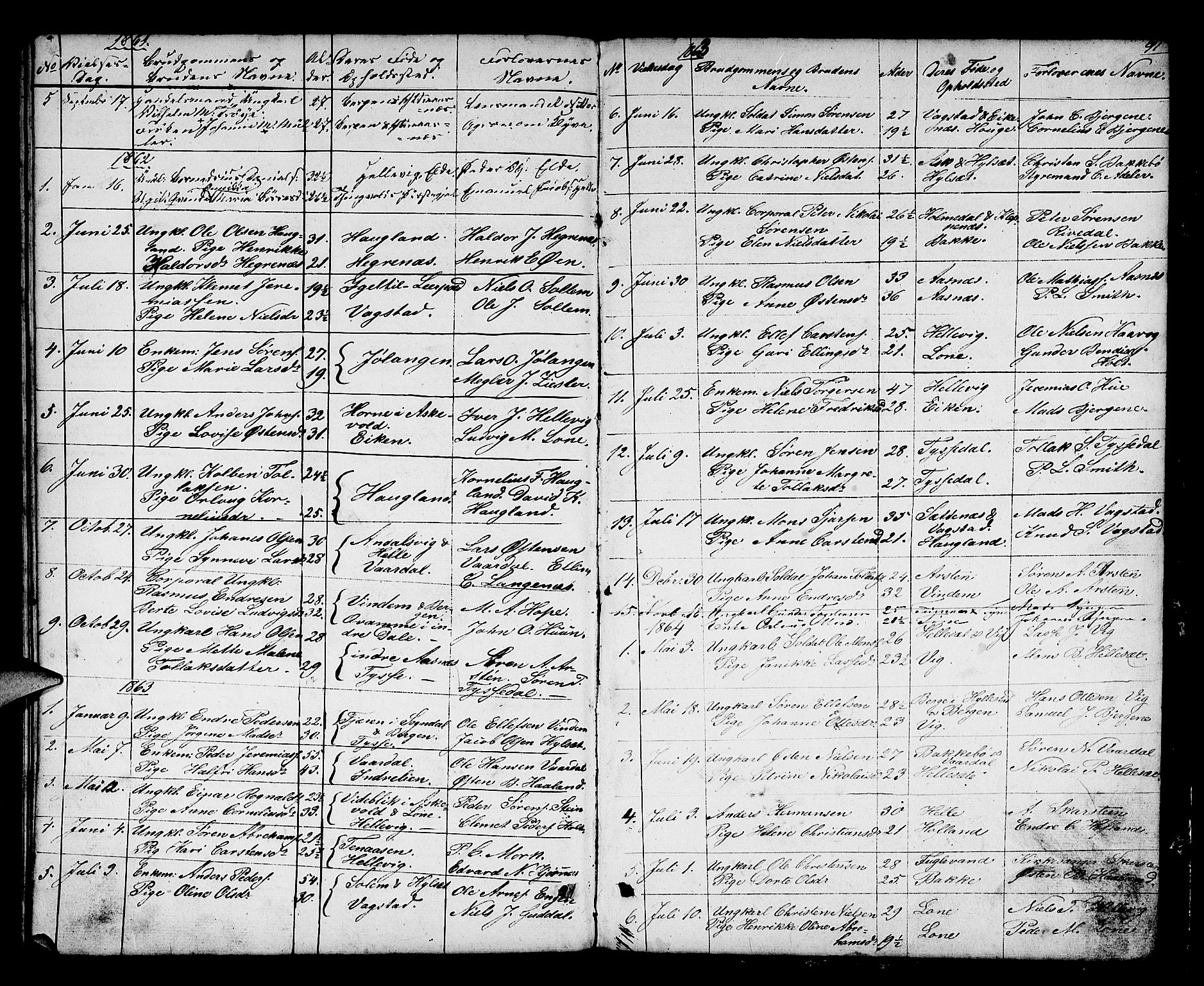 Fjaler sokneprestembete, AV/SAB-A-79801/H/Hab/Haba/L0002: Parish register (copy) no. A 2, 1846-1864, p. 91