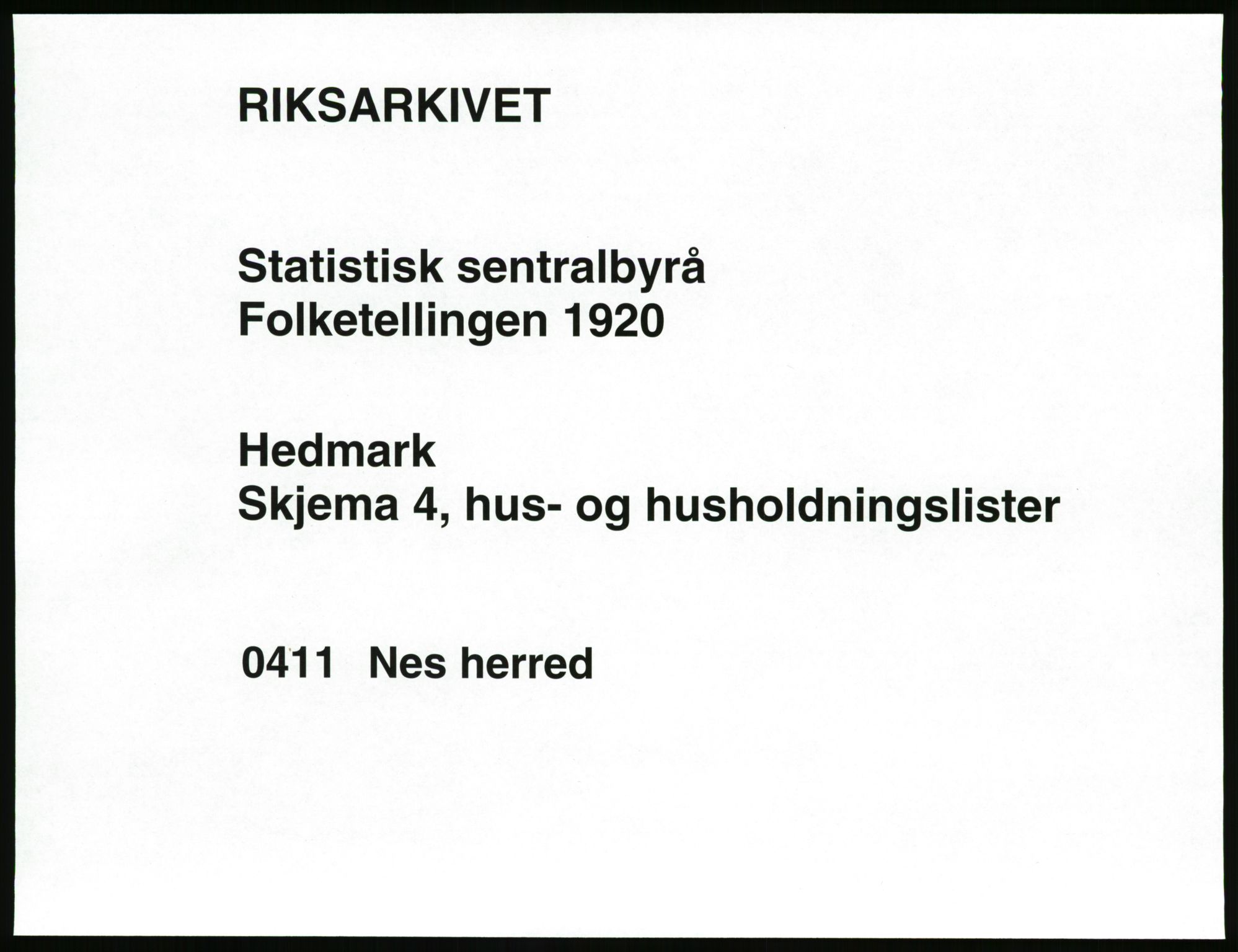 SAH, 1920 census for Nes (Hedmark), 1920, p. 31