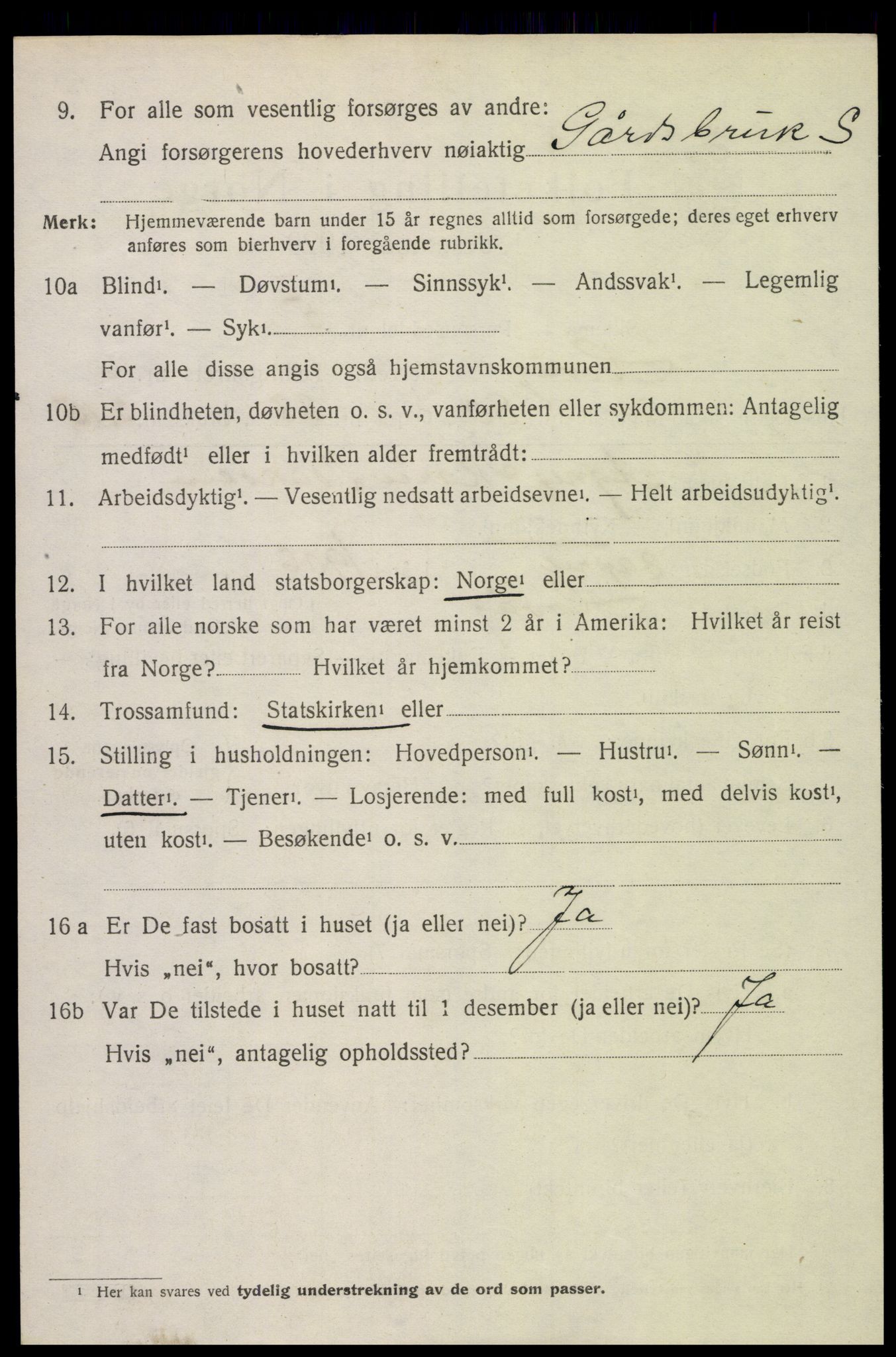 SAK, 1920 census for Høvåg, 1920, p. 3813