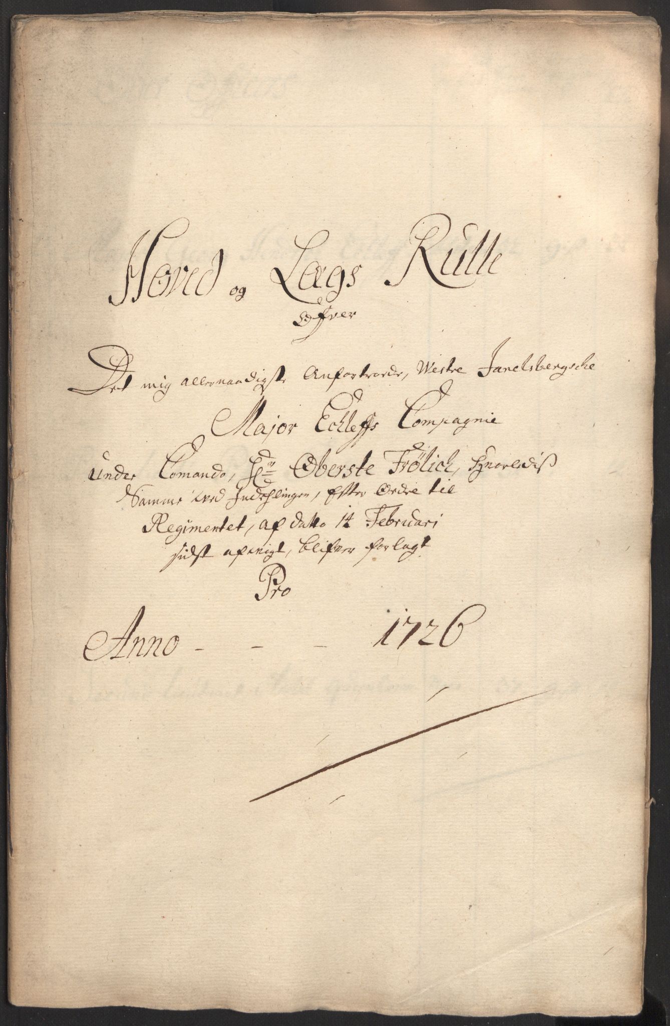 Rentekammeret inntil 1814, Realistisk ordnet avdeling, RA/EA-4070/Ki/L0015: [S14]: Hovedlegdsruller, 1726, p. 157
