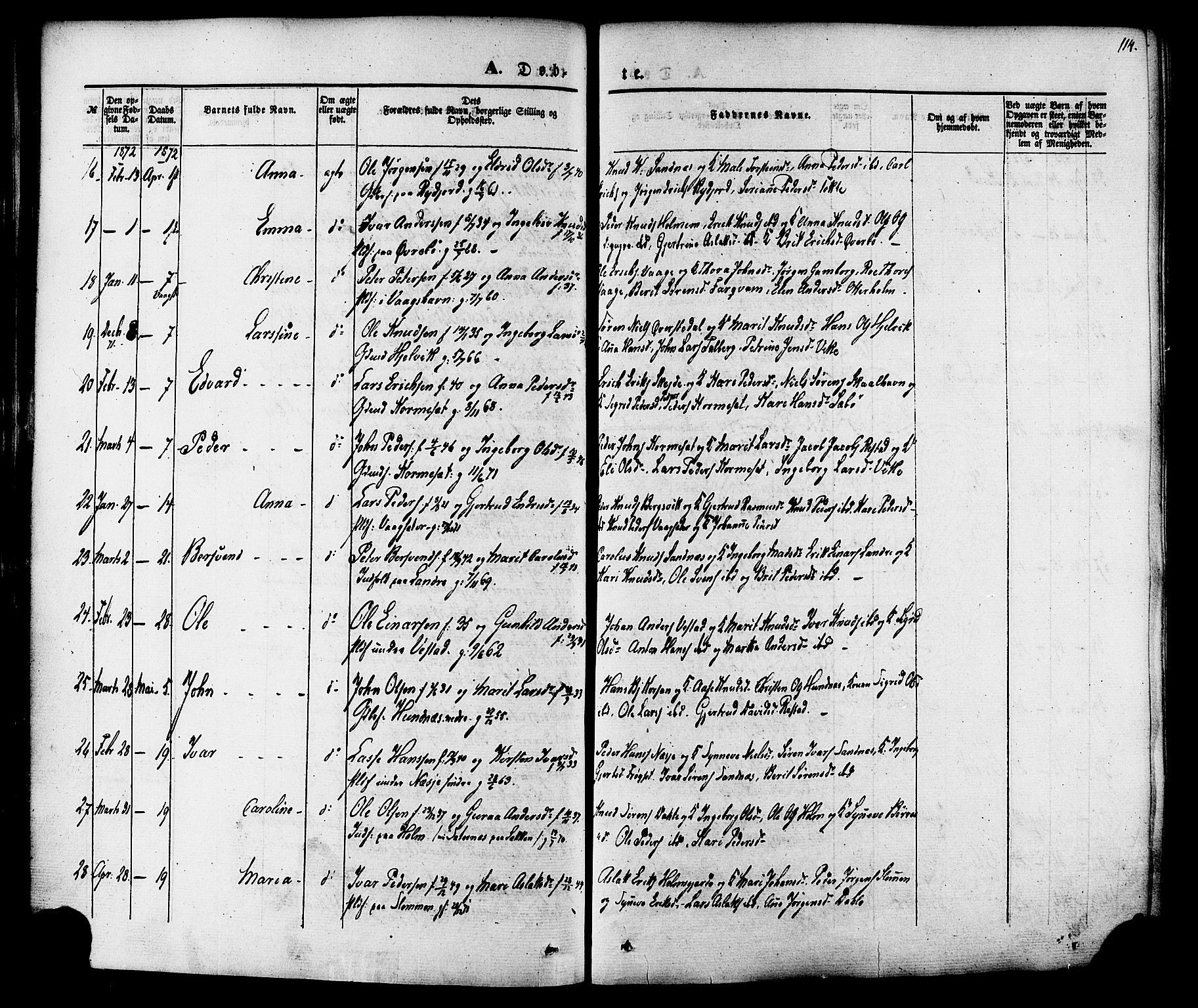 Ministerialprotokoller, klokkerbøker og fødselsregistre - Møre og Romsdal, SAT/A-1454/547/L0603: Parish register (official) no. 547A05, 1846-1877, p. 114