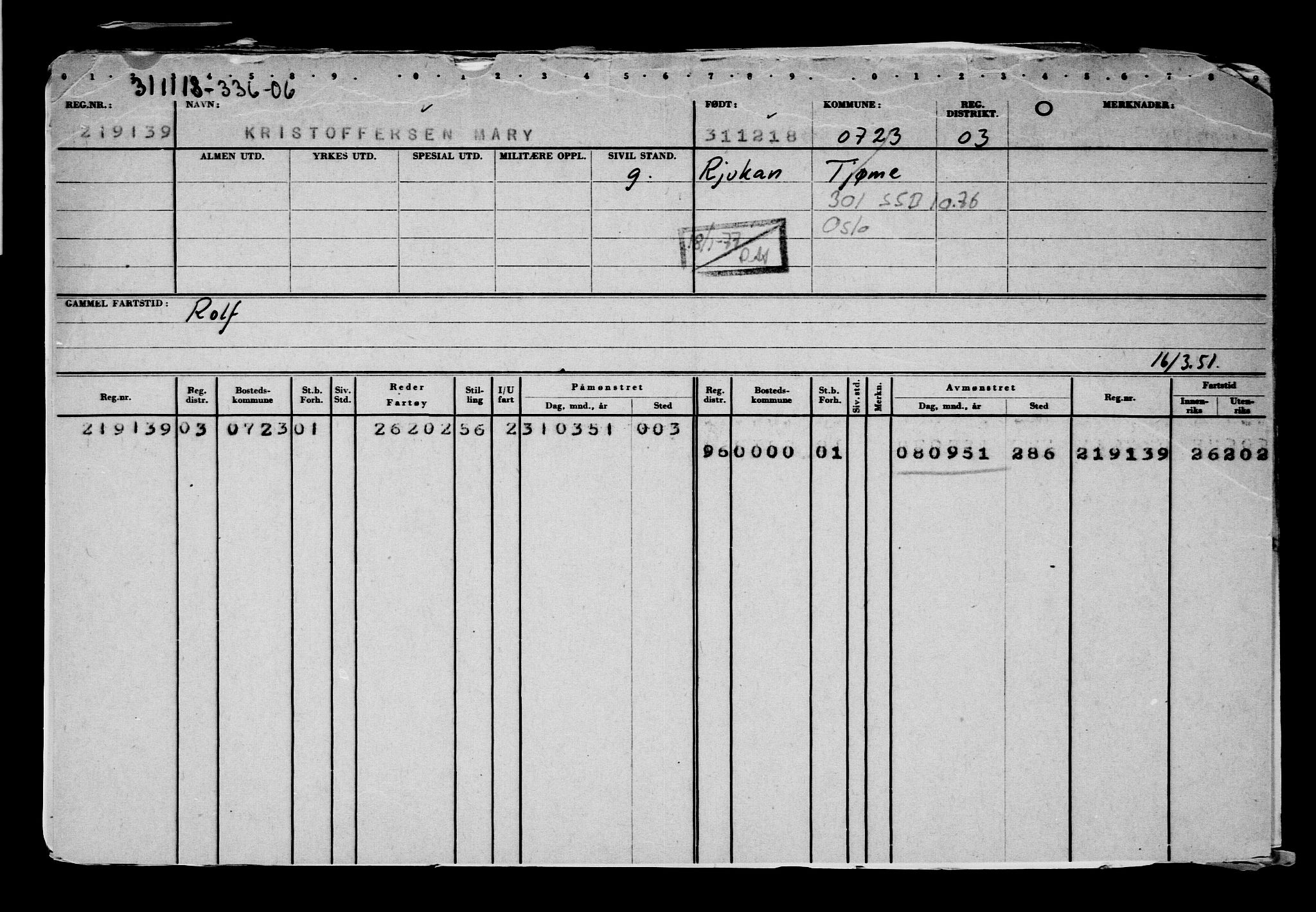 Direktoratet for sjømenn, AV/RA-S-3545/G/Gb/L0165: Hovedkort, 1918-1919, p. 238