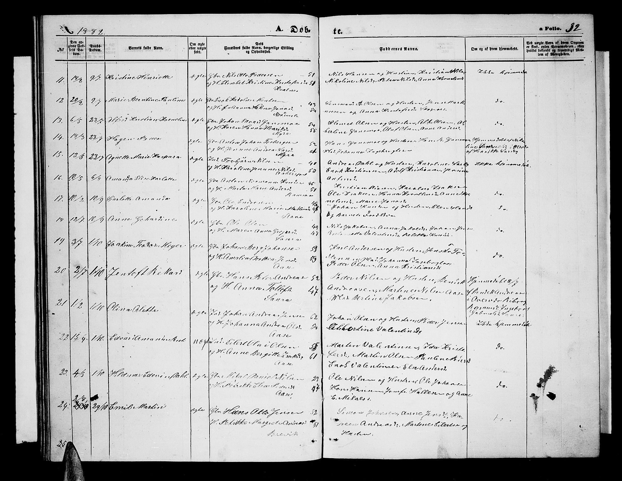 Ministerialprotokoller, klokkerbøker og fødselsregistre - Nordland, AV/SAT-A-1459/897/L1412: Parish register (copy) no. 897C02, 1867-1886, p. 32