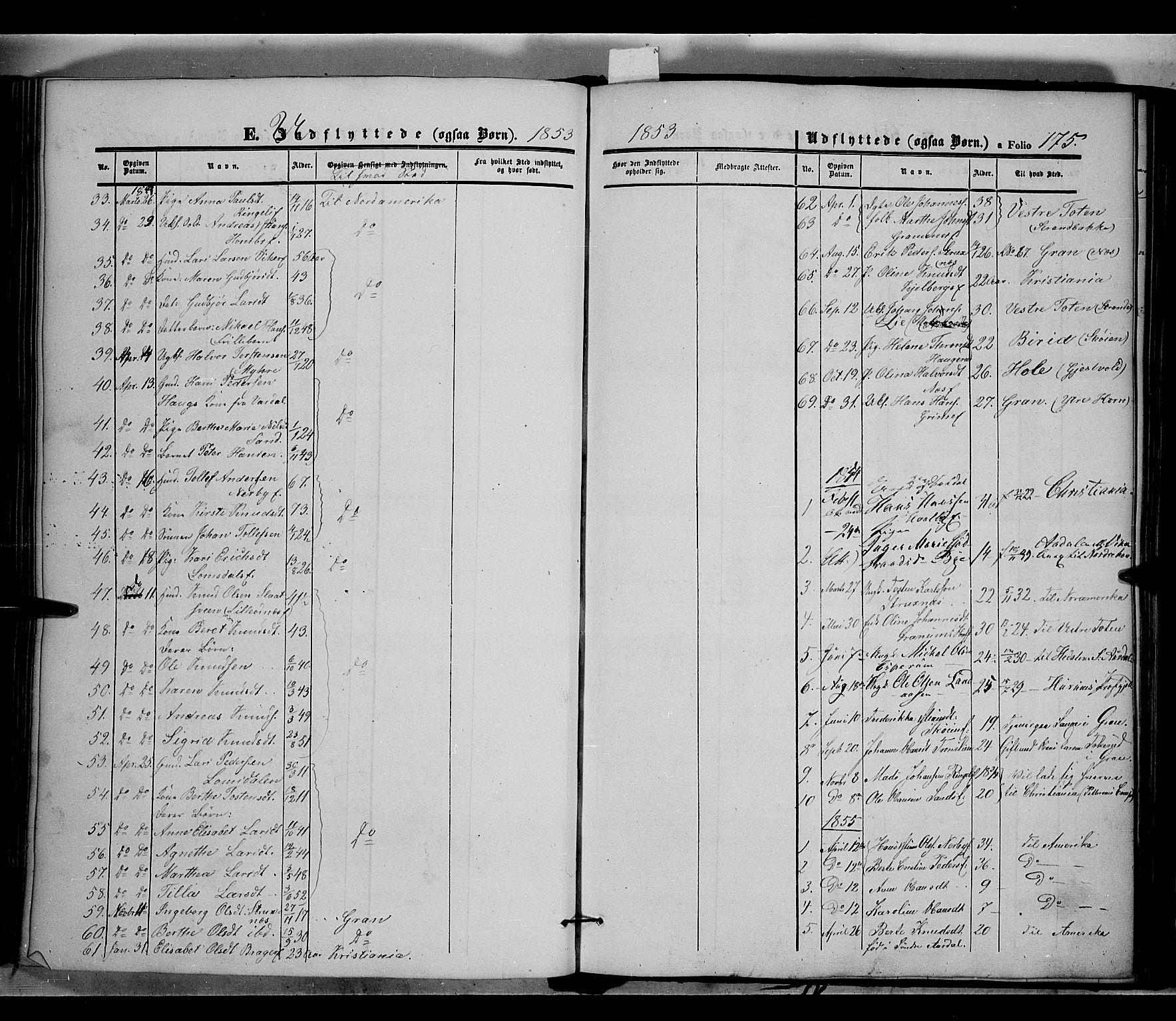 Land prestekontor, AV/SAH-PREST-120/H/Ha/Haa/L0009: Parish register (official) no. 9, 1847-1859, p. 175