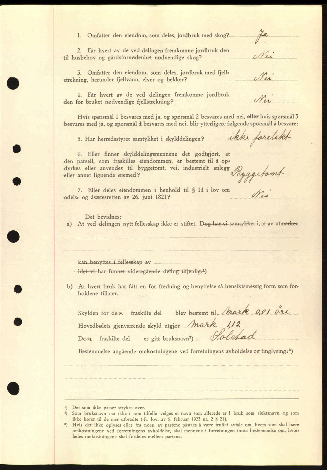 Nordre Sunnmøre sorenskriveri, AV/SAT-A-0006/1/2/2C/2Ca: Mortgage book no. A9, 1940-1940, Diary no: : 997/1940