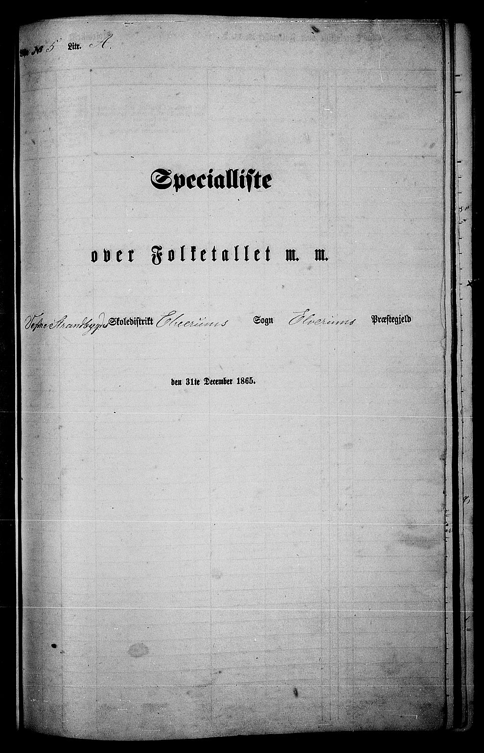 RA, 1865 census for Elverum, 1865, p. 118