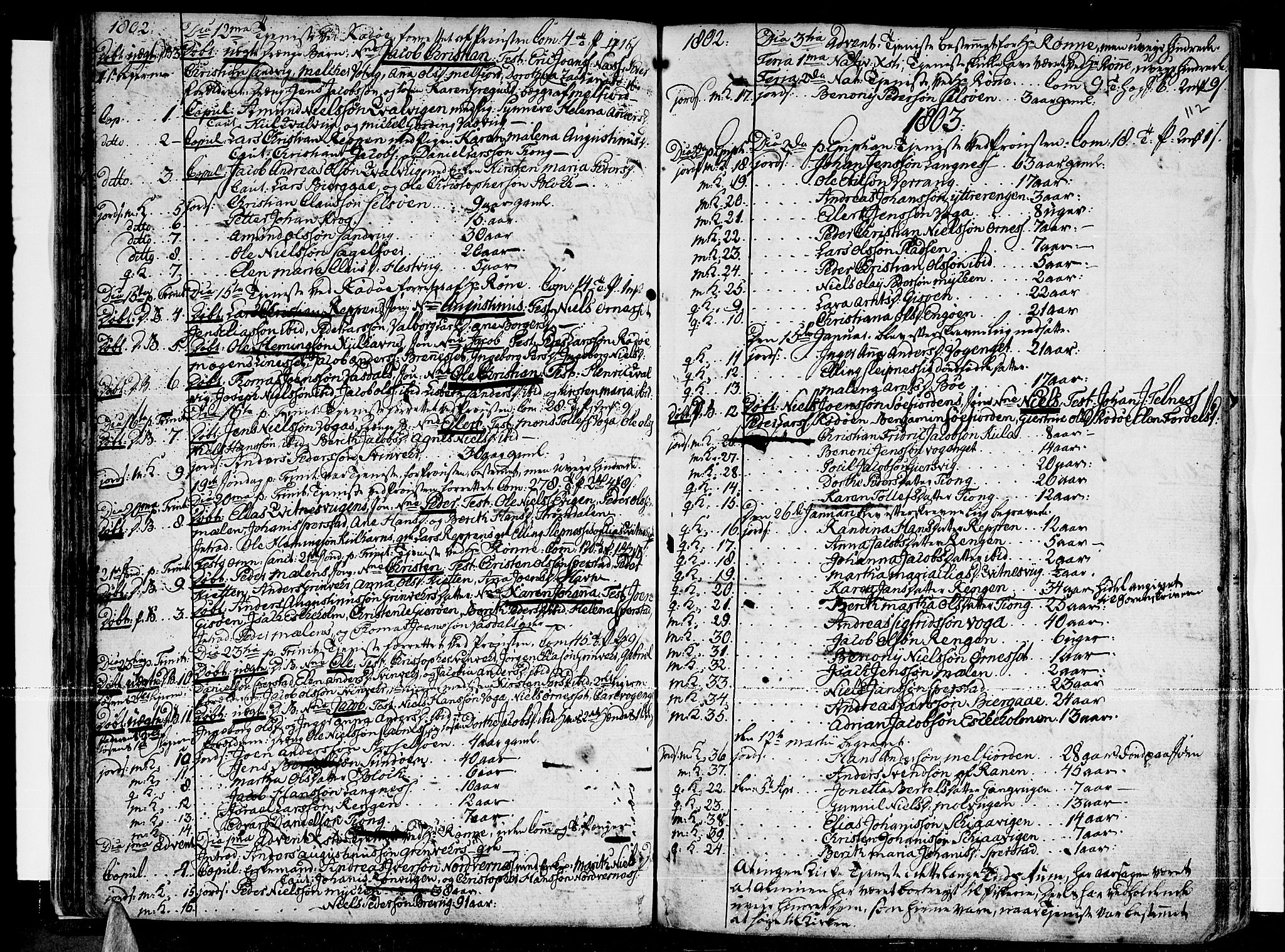 Ministerialprotokoller, klokkerbøker og fødselsregistre - Nordland, SAT/A-1459/841/L0591: Parish register (official) no. 841A03 /1, 1777-1819, p. 111-112