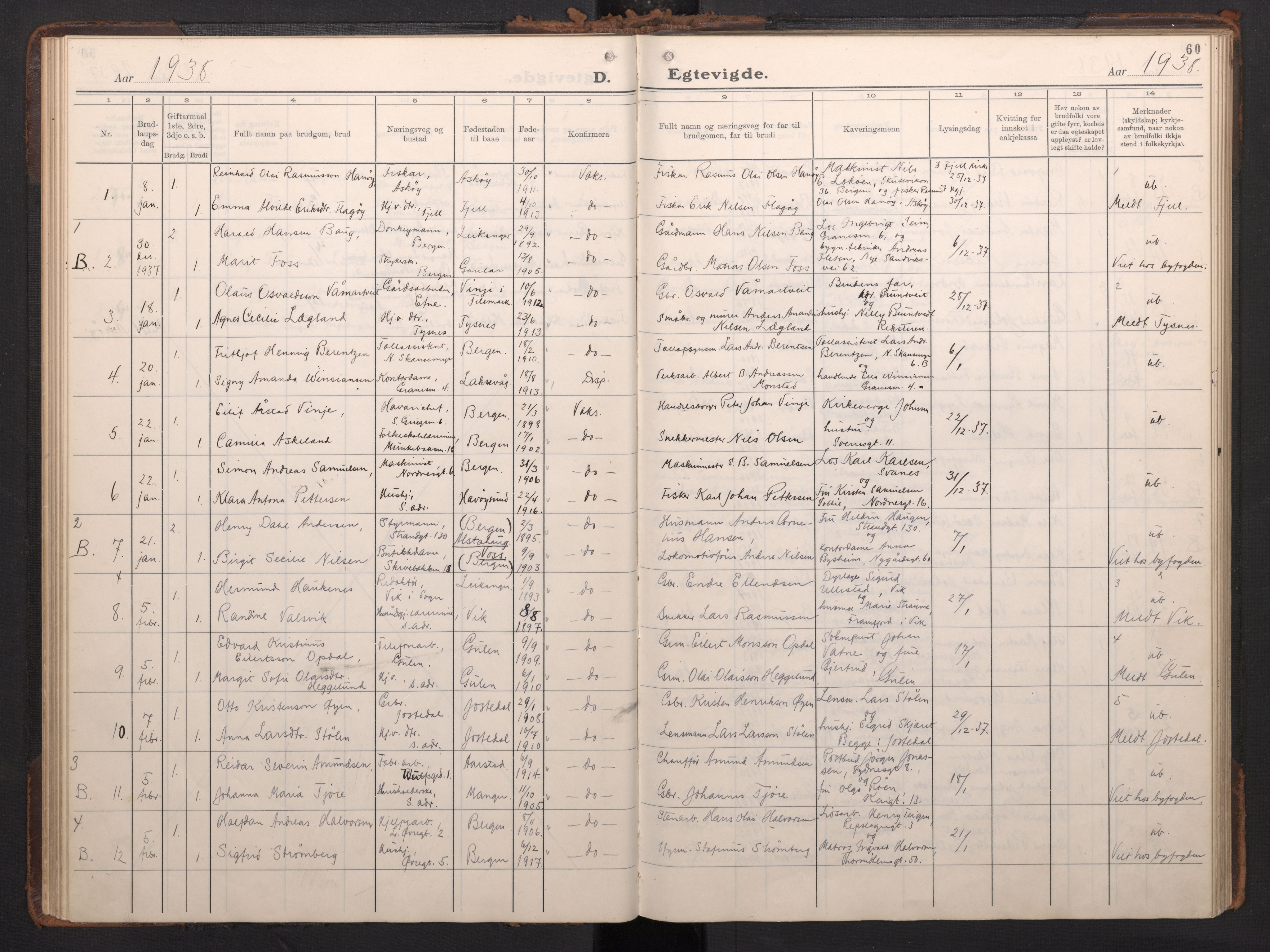 Nykirken Sokneprestembete, AV/SAB-A-77101/H/Haa/L0039: Parish register (official) no. D 9, 1935-1946, p. 59b-60a