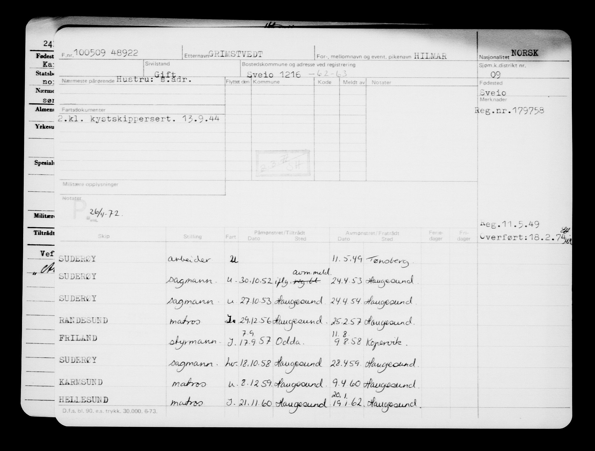 Direktoratet for sjømenn, AV/RA-S-3545/G/Gb/L0083: Hovedkort, 1909, p. 127