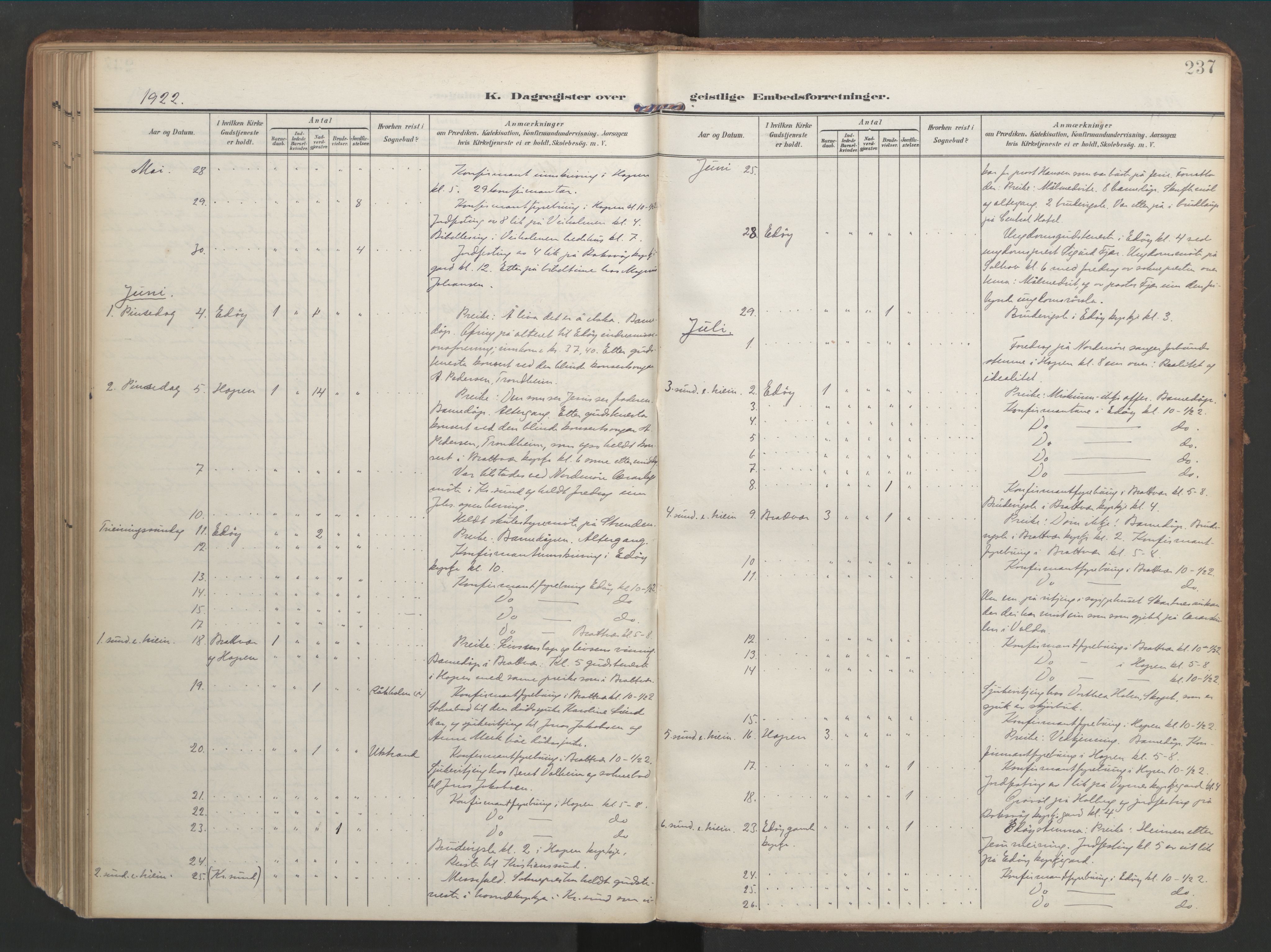 Ministerialprotokoller, klokkerbøker og fødselsregistre - Møre og Romsdal, AV/SAT-A-1454/583/L0955: Parish register (official) no. 583A02, 1907-1926, p. 237