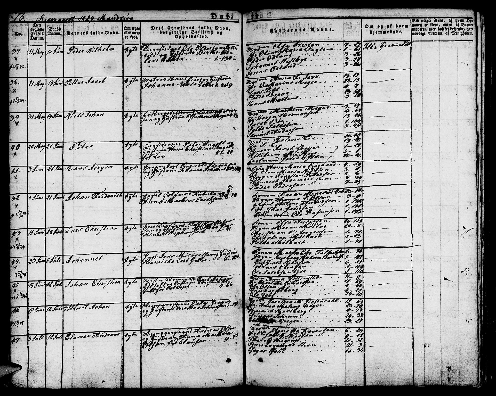 Nykirken Sokneprestembete, SAB/A-77101/H/Hab: Parish register (copy) no. A 5I, 1821-1841, p. 73