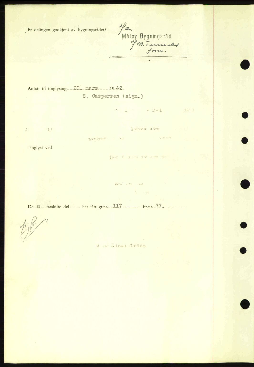 Nordfjord sorenskriveri, SAB/A-2801/02/02b/02bj/L0007: Mortgage book no. A7, 1941-1943, Diary no: : 390/1942
