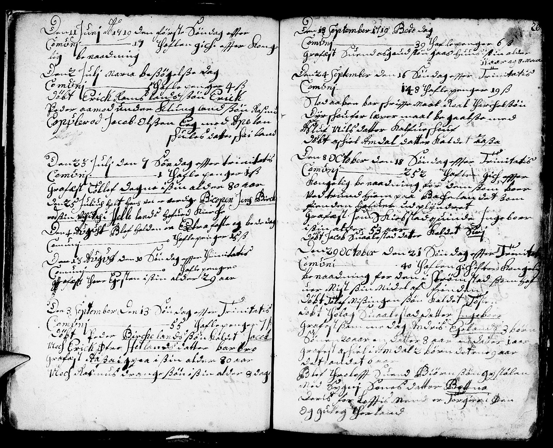 Helleland sokneprestkontor, AV/SAST-A-101810: Parish register (official) no. A 1 /1, 1713-1761, p. 20