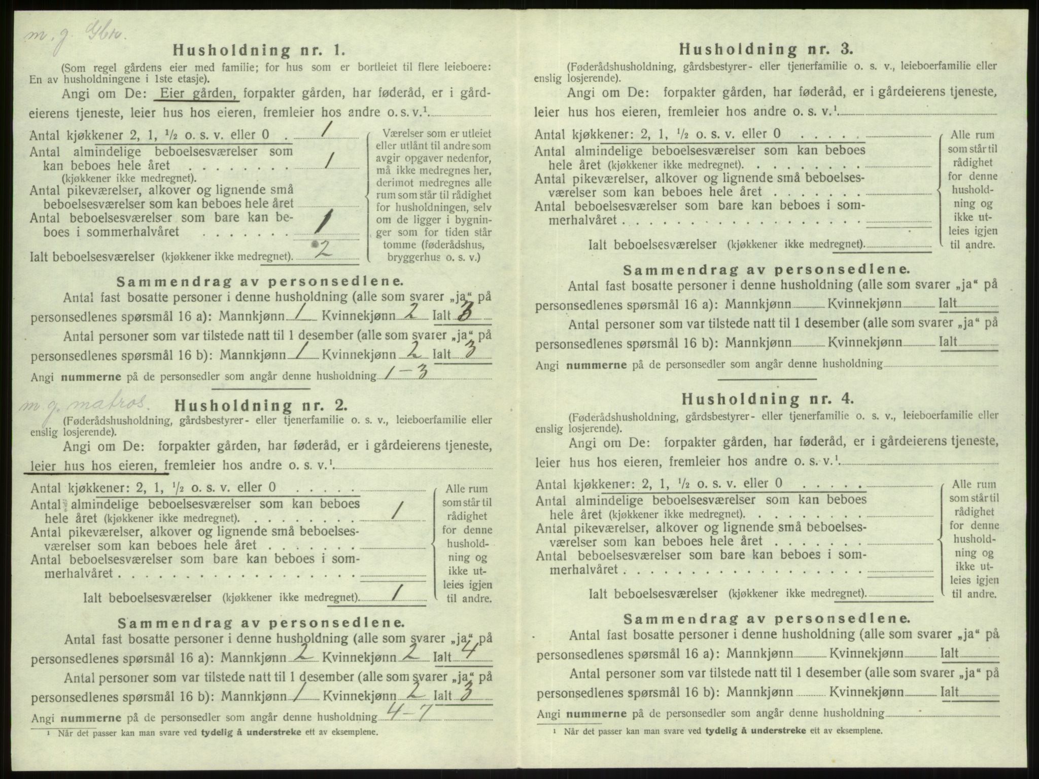 SAB, 1920 census for Gulen, 1920, p. 516