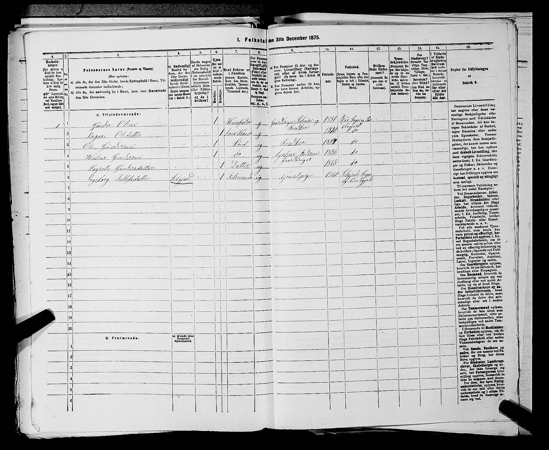 SAKO, 1875 census for 0821P Bø, 1875, p. 777