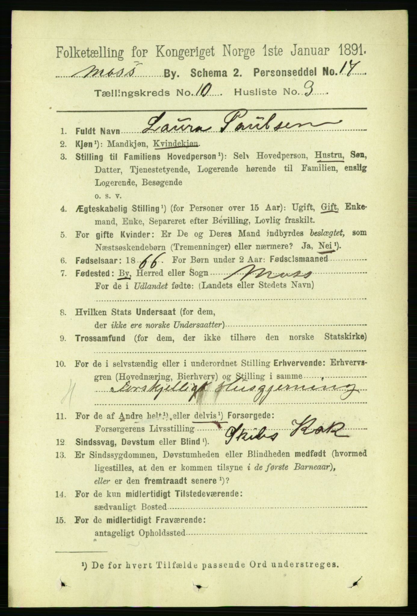 RA, 1891 census for 0104 Moss, 1891, p. 5531