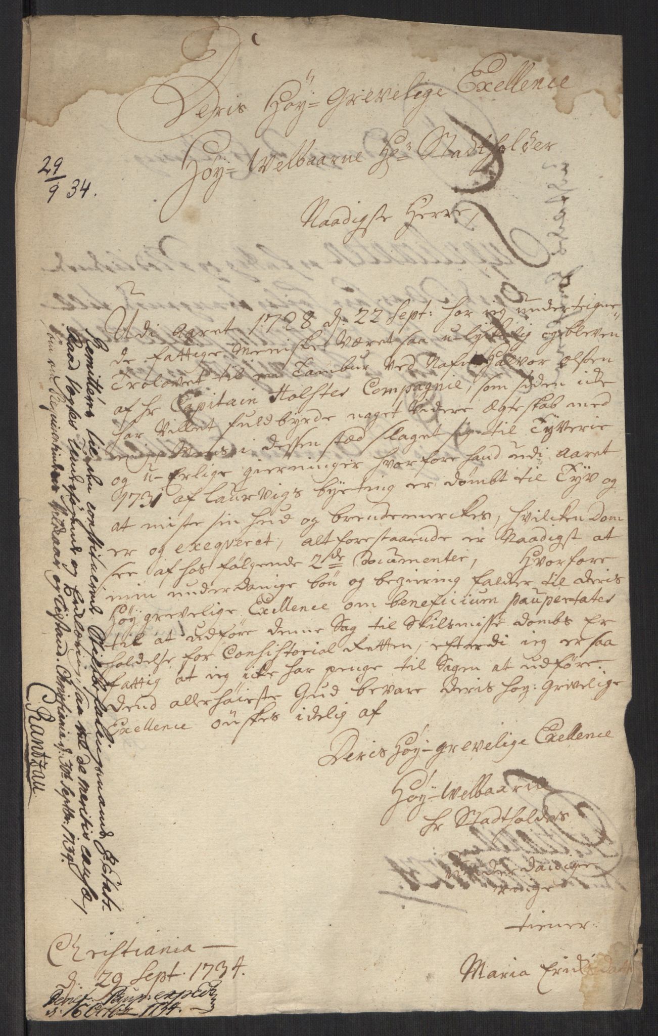 Stattholderembetet 1572-1771, AV/RA-EA-2870/Ef/L0107: Brev fra embetsmenn og andre, 1733-1734, p. 391