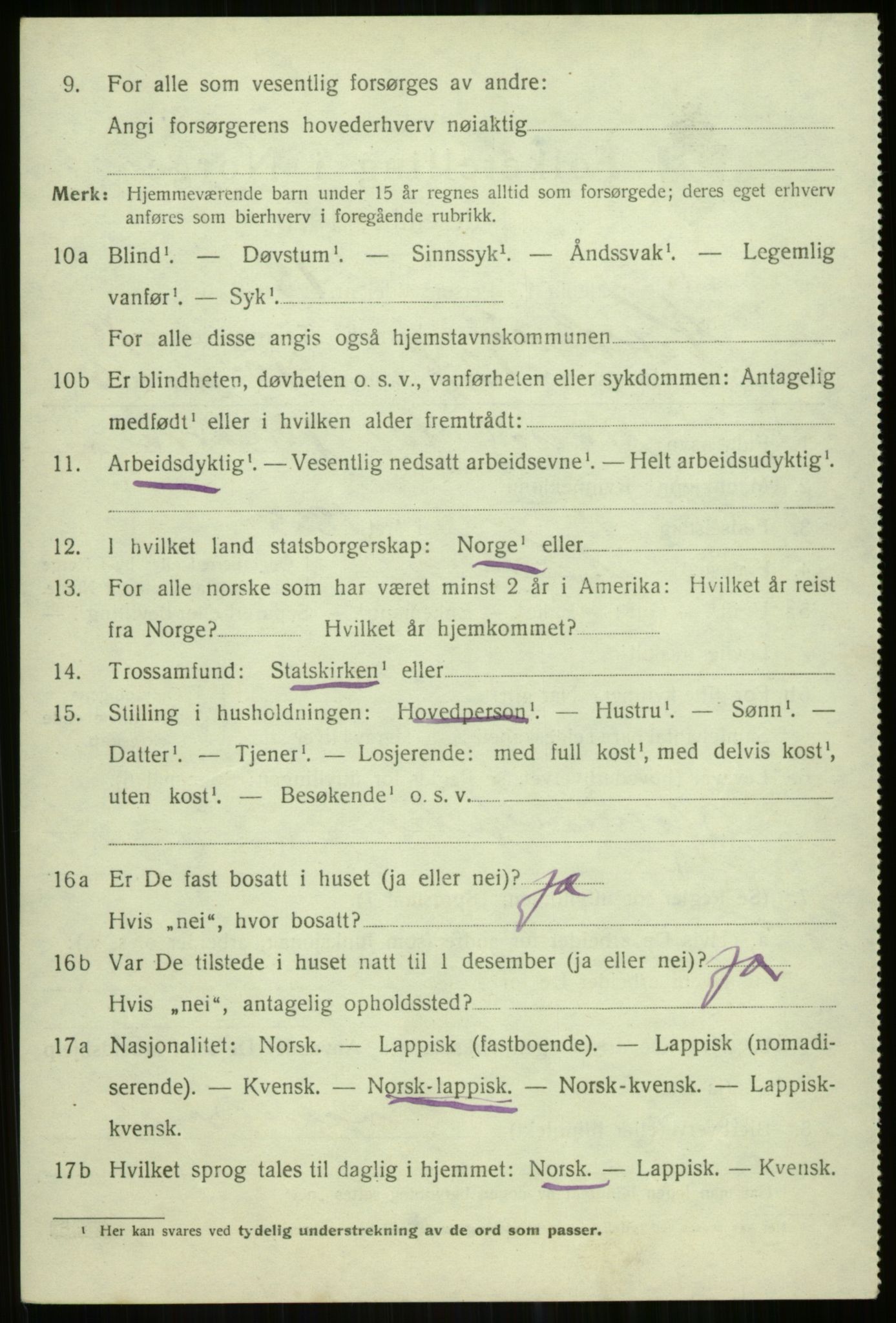 SATØ, 1920 census for Karlsøy, 1920, p. 5037
