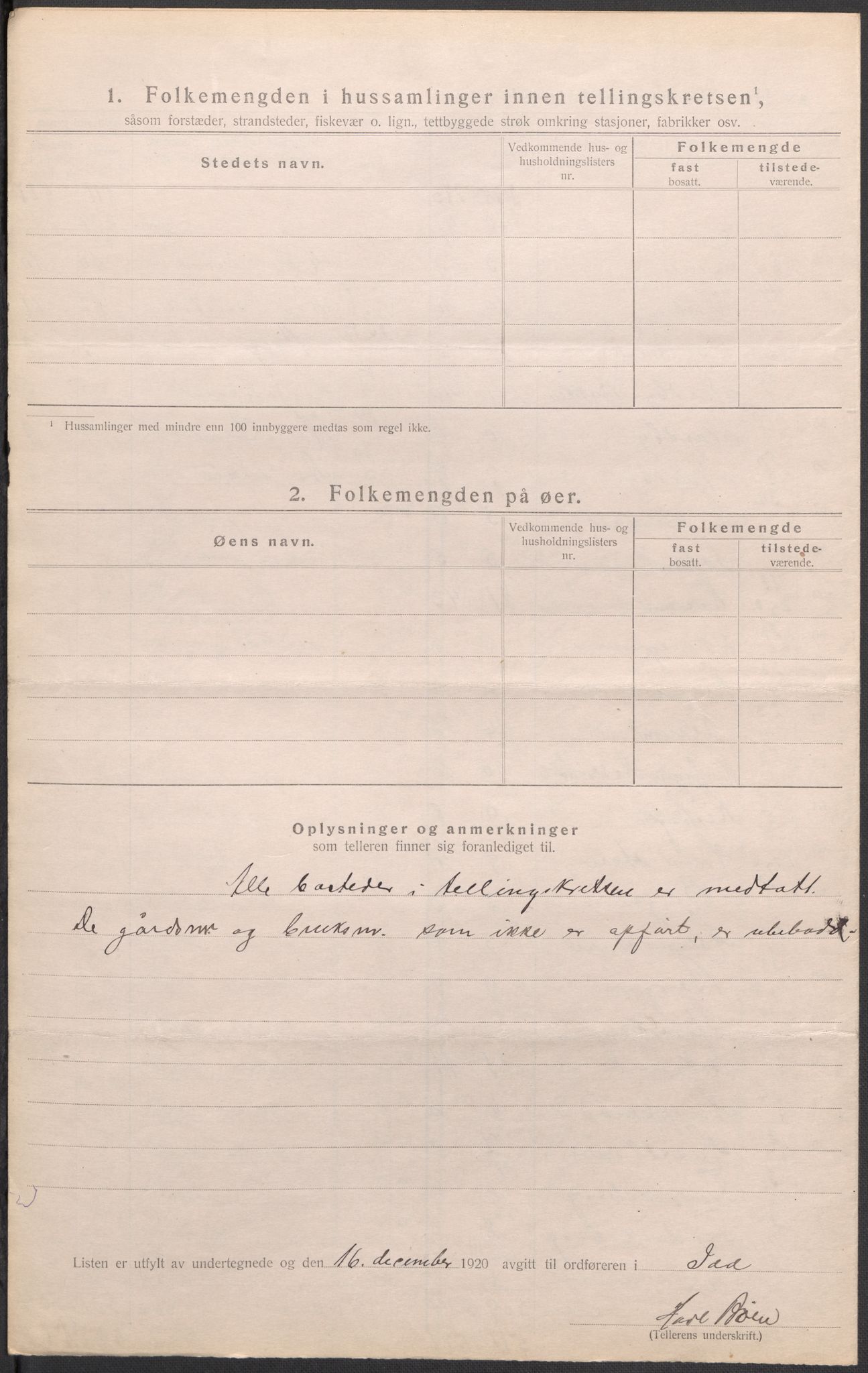 SAO, 1920 census for Idd, 1920, p. 16