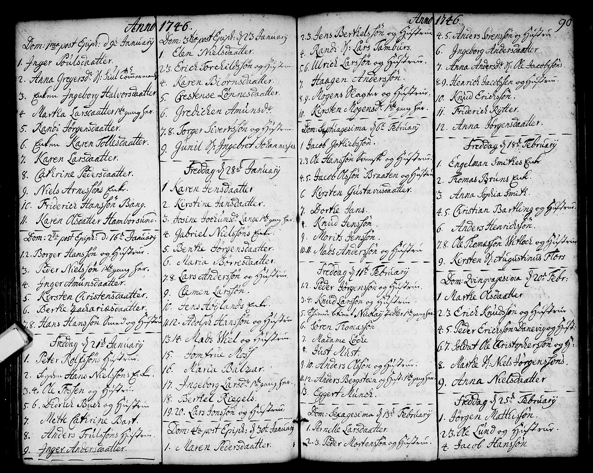 Strømsø kirkebøker, SAKO/A-246/F/Fa/L0006: Parish register (official) no. I 6, 1740-1747, p. 90