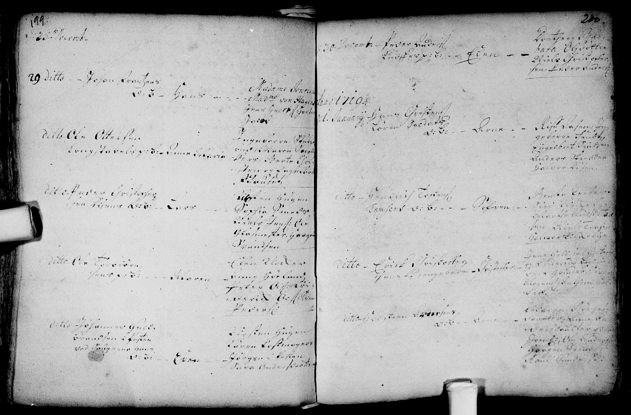 Aker prestekontor kirkebøker, AV/SAO-A-10861/F/L0002: Parish register (official) no. 2, 1714-1720, p. 199-200