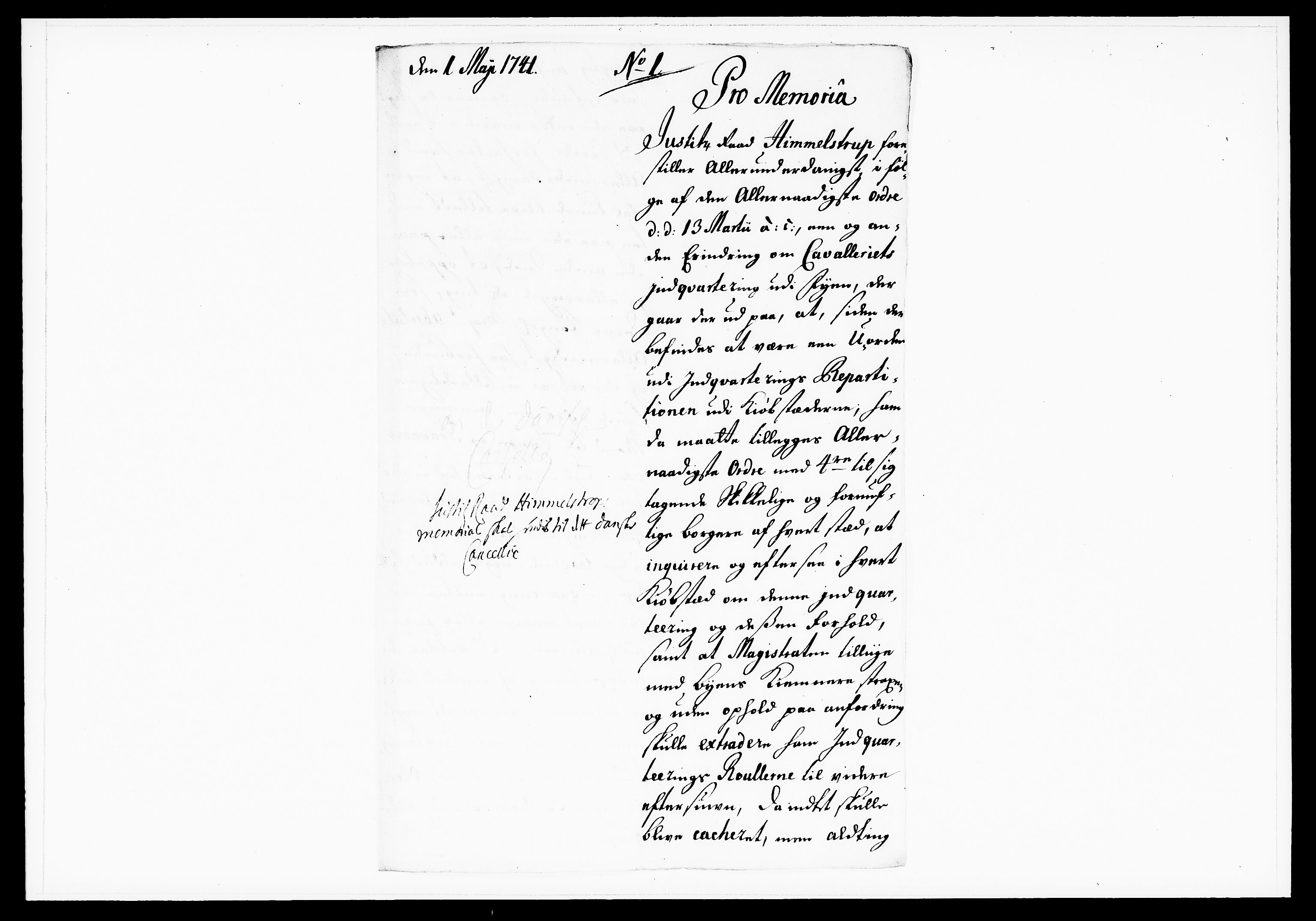 Krigskollegiet, Krigskancelliet, DRA/A-0006/-/1165-1170: Refererede sager, 1741, p. 141