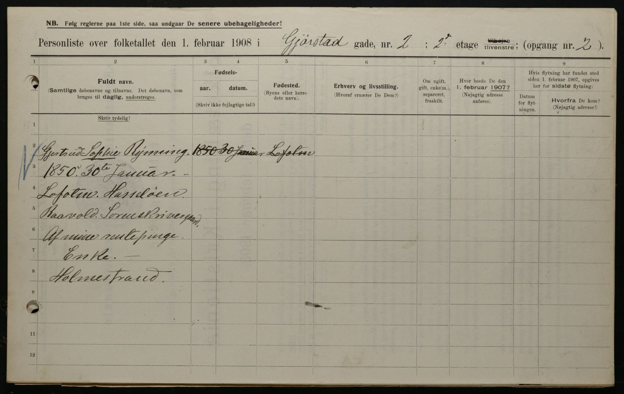 OBA, Municipal Census 1908 for Kristiania, 1908, p. 26368