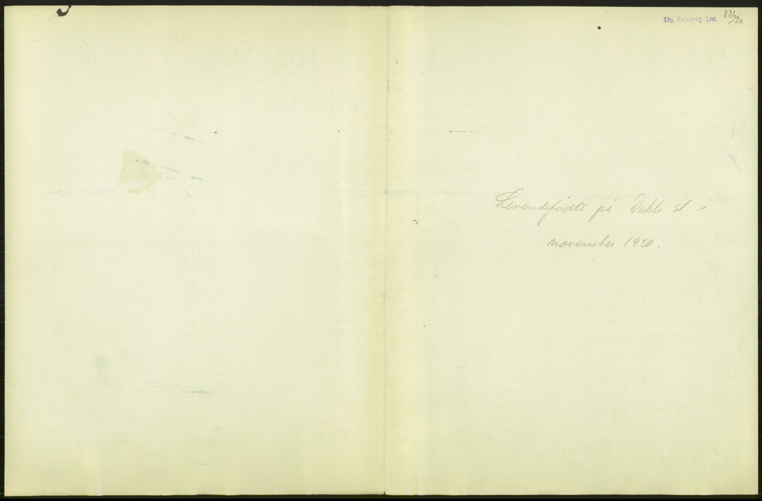 Statistisk sentralbyrå, Sosiodemografiske emner, Befolkning, AV/RA-S-2228/D/Df/Dfb/Dfbj/L0051: Trondheim: Levendefødte menn og kvinner., 1920