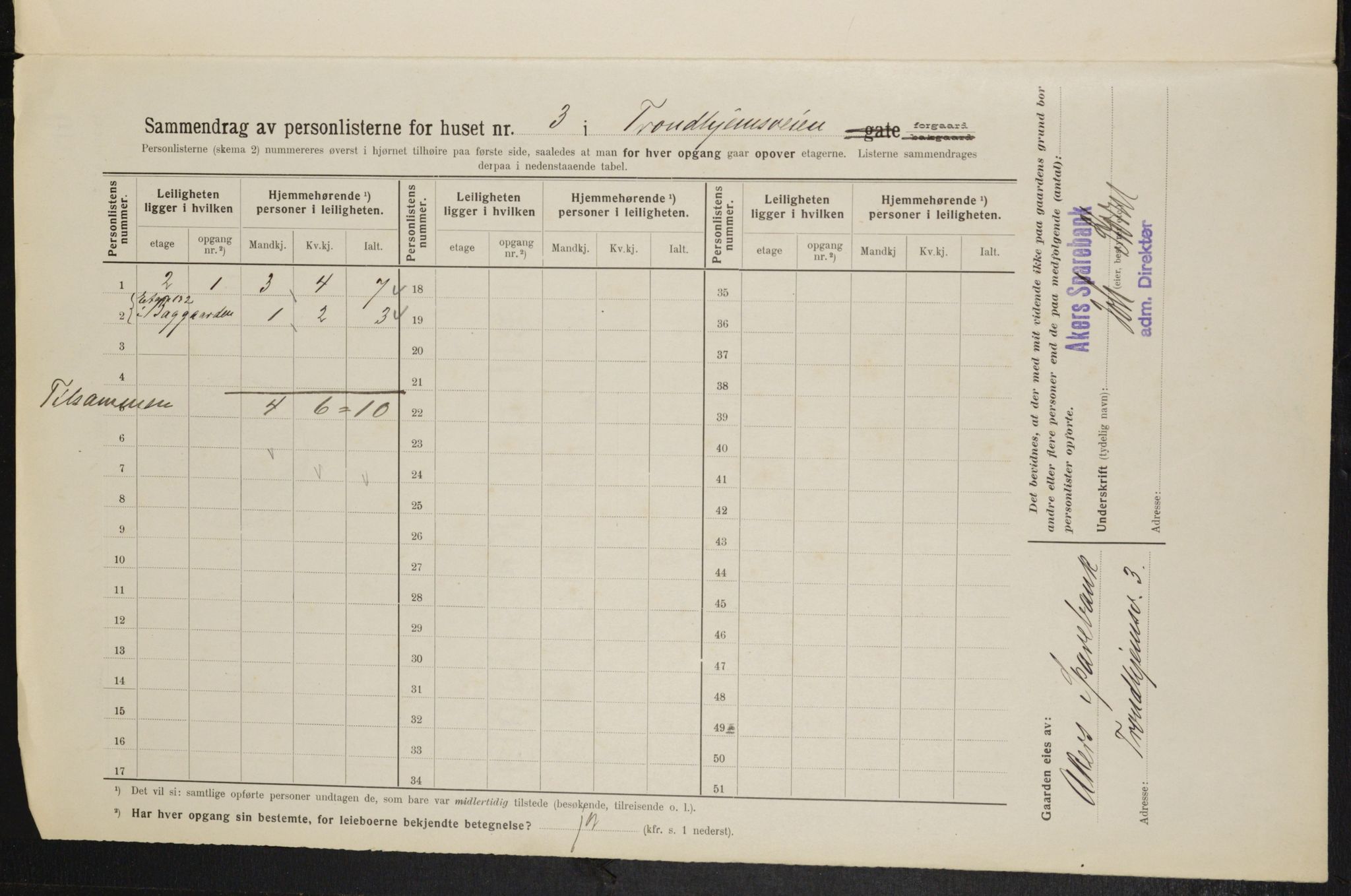OBA, Municipal Census 1914 for Kristiania, 1914, p. 116817