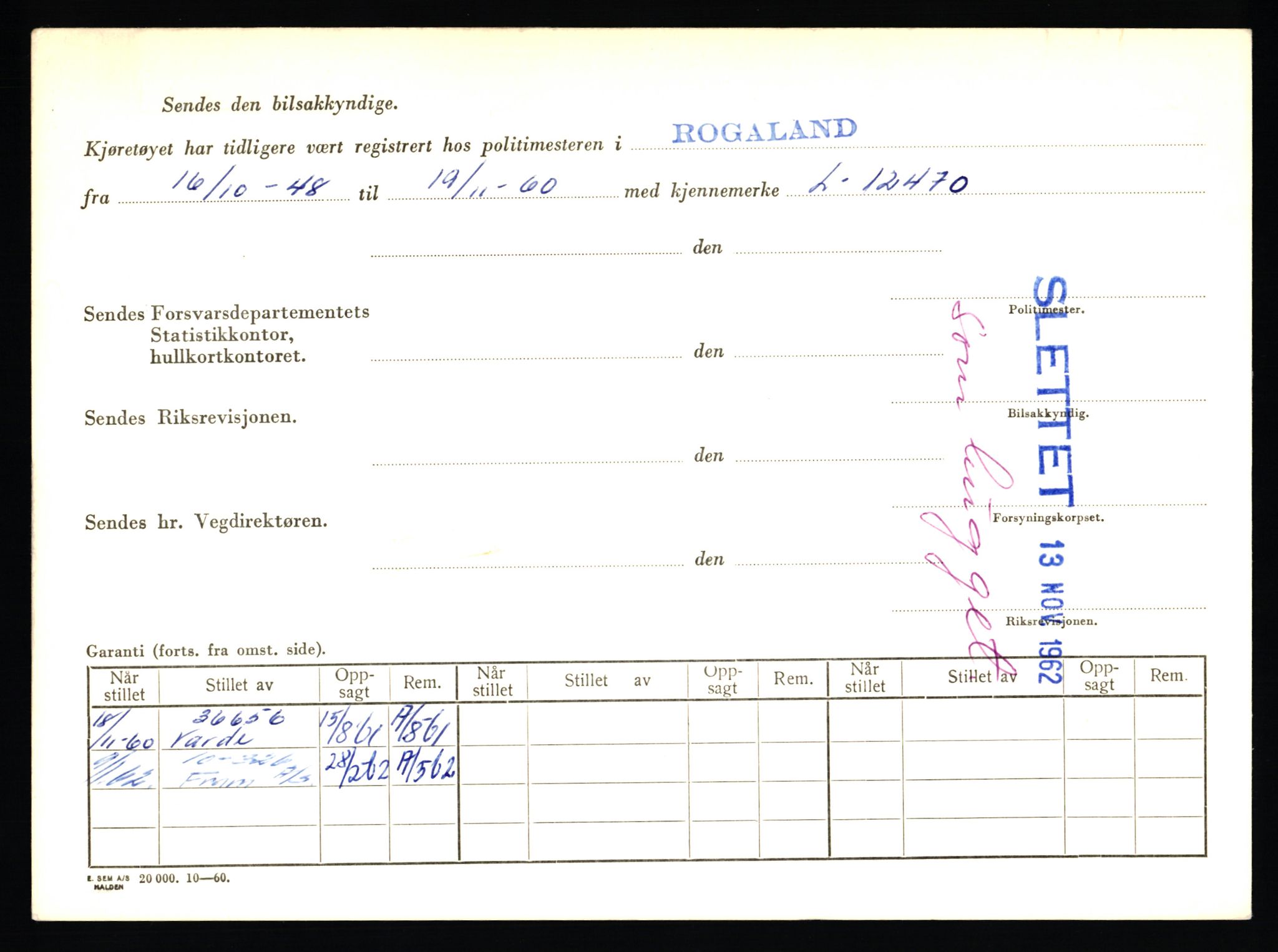 Stavanger trafikkstasjon, SAST/A-101942/0/F/L0070: L-78800 - L-80499, 1930-1971, p. 1709