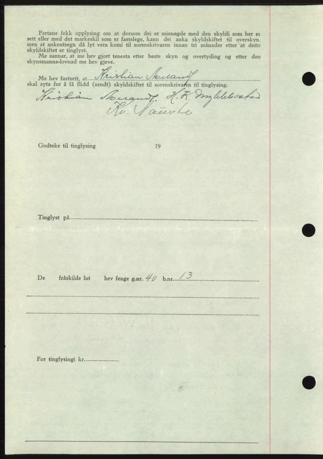 Romsdal sorenskriveri, AV/SAT-A-4149/1/2/2C: Mortgage book no. A23, 1947-1947, Diary no: : 1104/1947