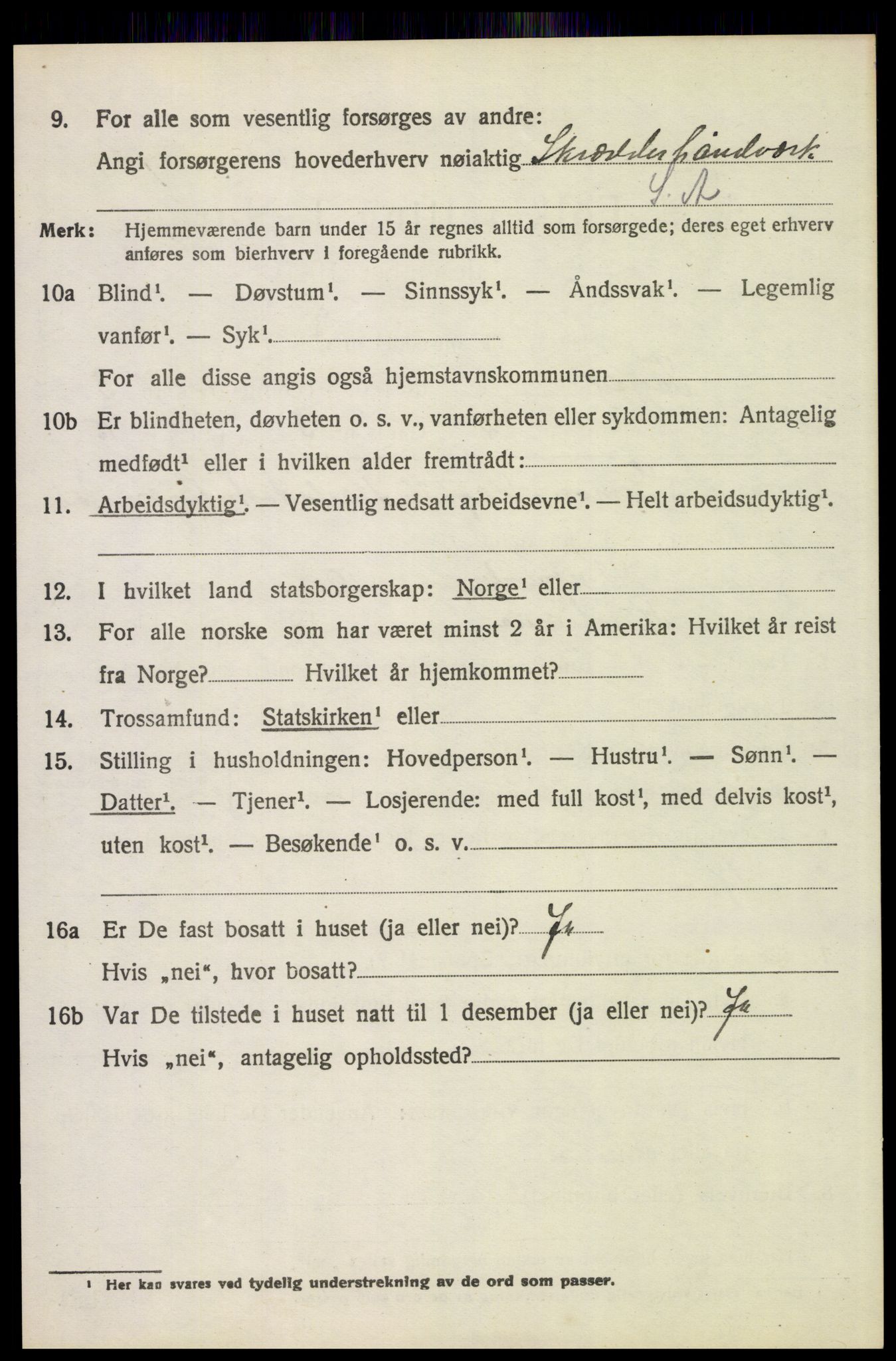 SAH, 1920 census for Trysil, 1920, p. 3494