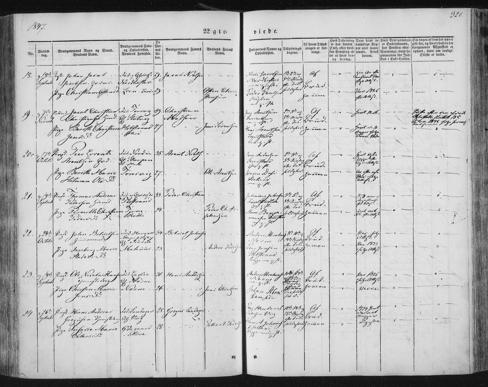 Ministerialprotokoller, klokkerbøker og fødselsregistre - Nordland, AV/SAT-A-1459/838/L0549: Parish register (official) no. 838A07, 1840-1854, p. 321