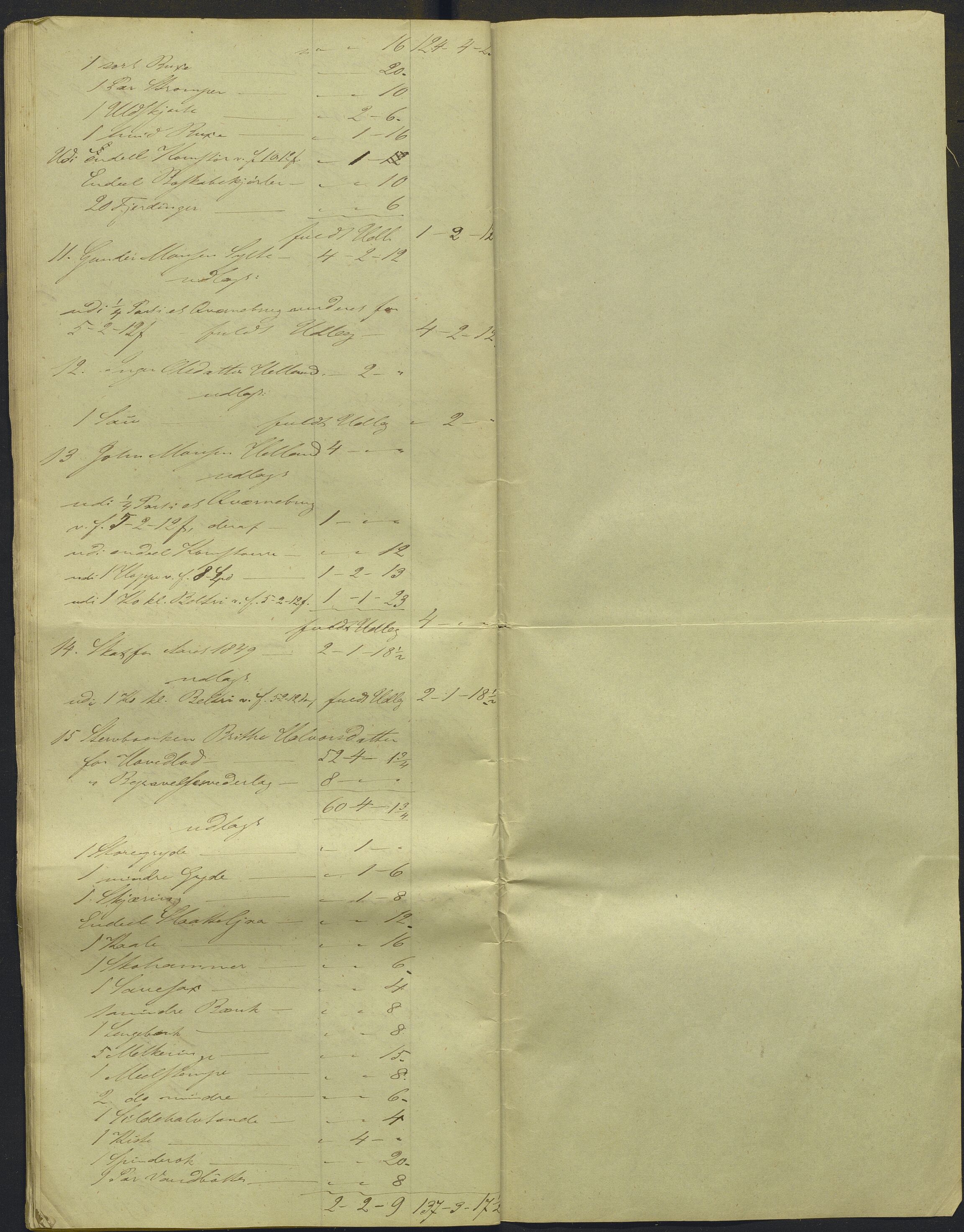 Nordhordland sorenskrivar, AV/SAB-A-2901/1/H/Hd/Hdb/L0001: Konsept til utlodningar, 1850-1852, p. 43