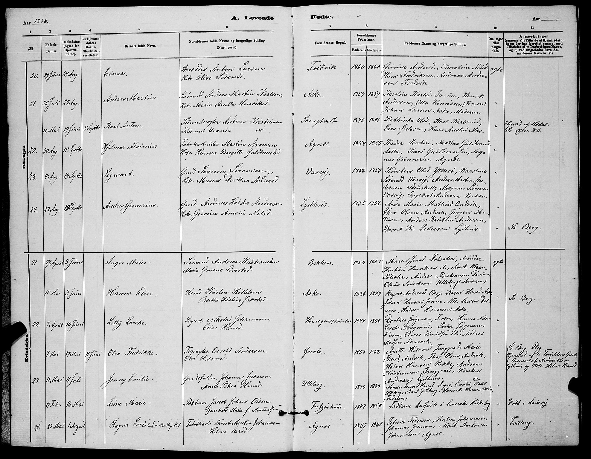 Brunlanes kirkebøker, AV/SAKO-A-342/G/Ga/L0003: Parish register (copy) no. I 3, 1877-1898