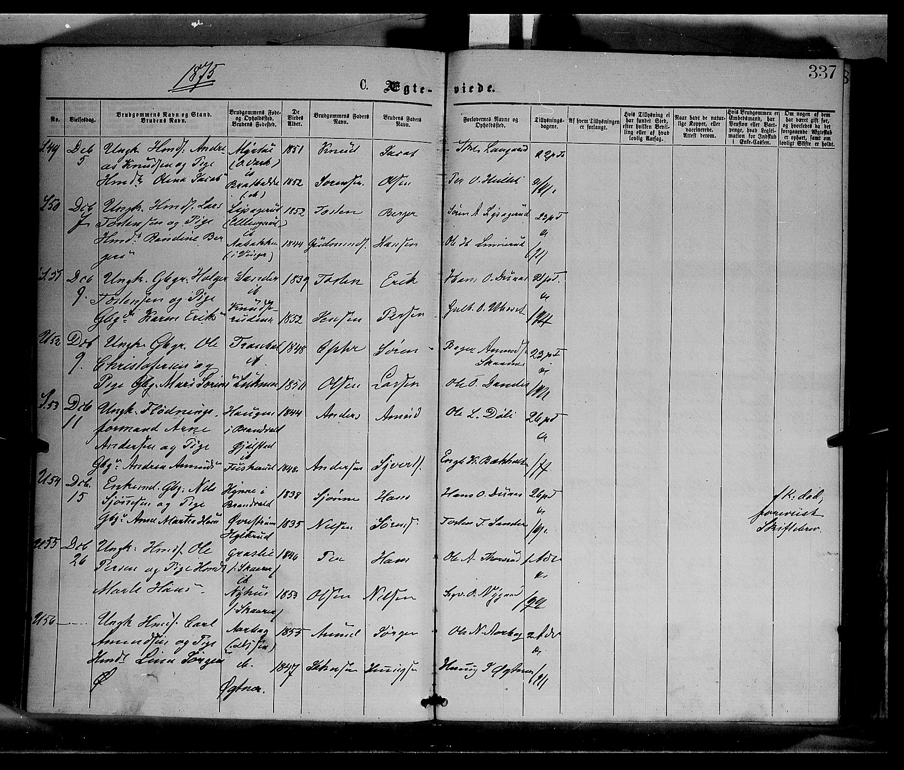 Sør-Odal prestekontor, AV/SAH-PREST-030/H/Ha/Haa/L0004: Parish register (official) no. 4, 1870-1875, p. 337