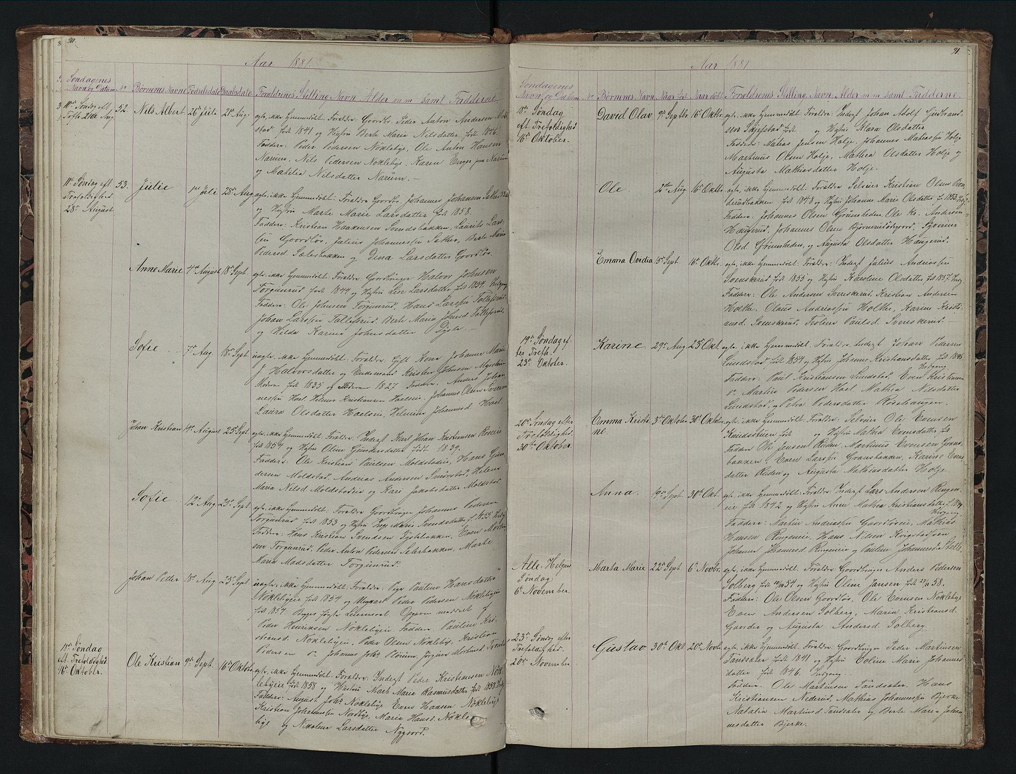 Vestre Toten prestekontor, SAH/PREST-108/H/Ha/Hab/L0007: Parish register (copy) no. 7, 1872-1900, p. 90-91