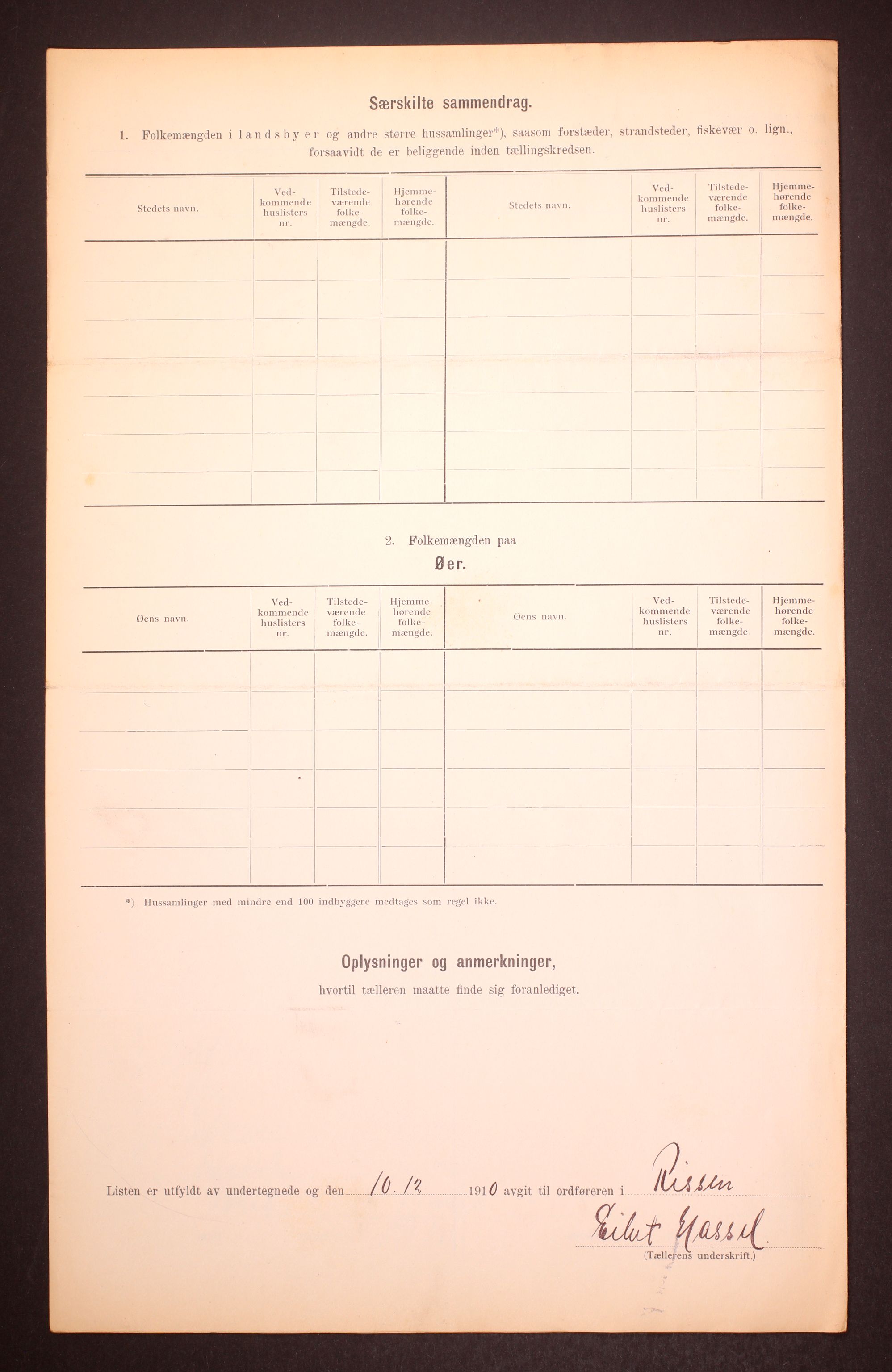 RA, 1910 census for Rissa, 1910, p. 6