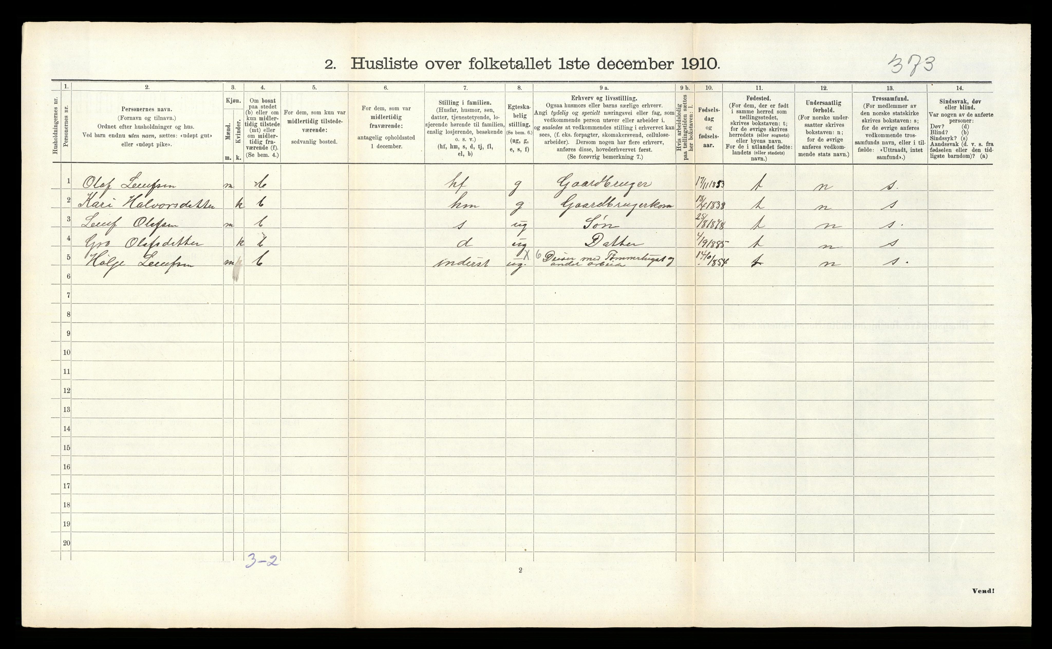 RA, 1910 census for Seljord, 1910, p. 166